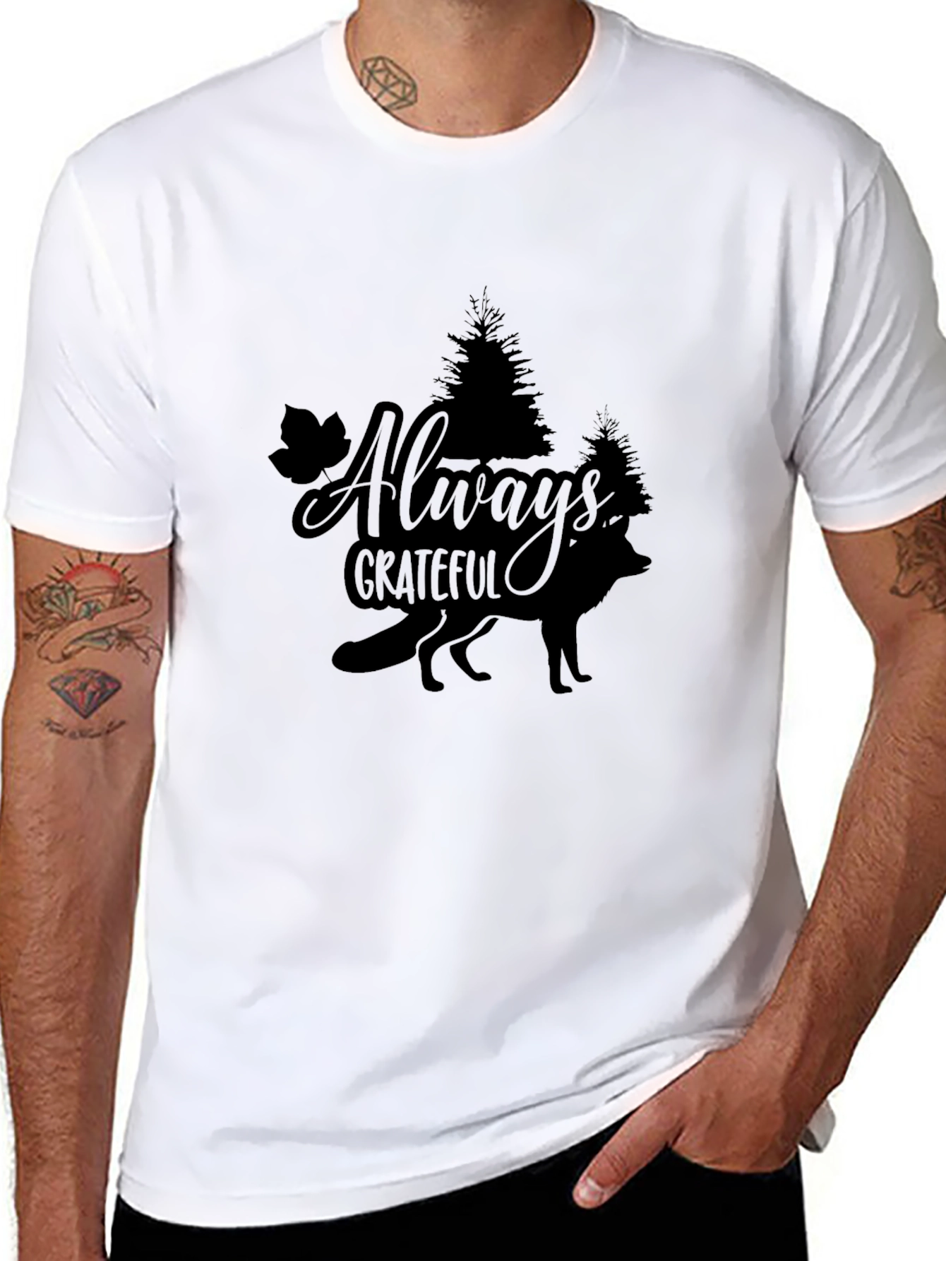 Always Grateful Wolf Graphic Tee