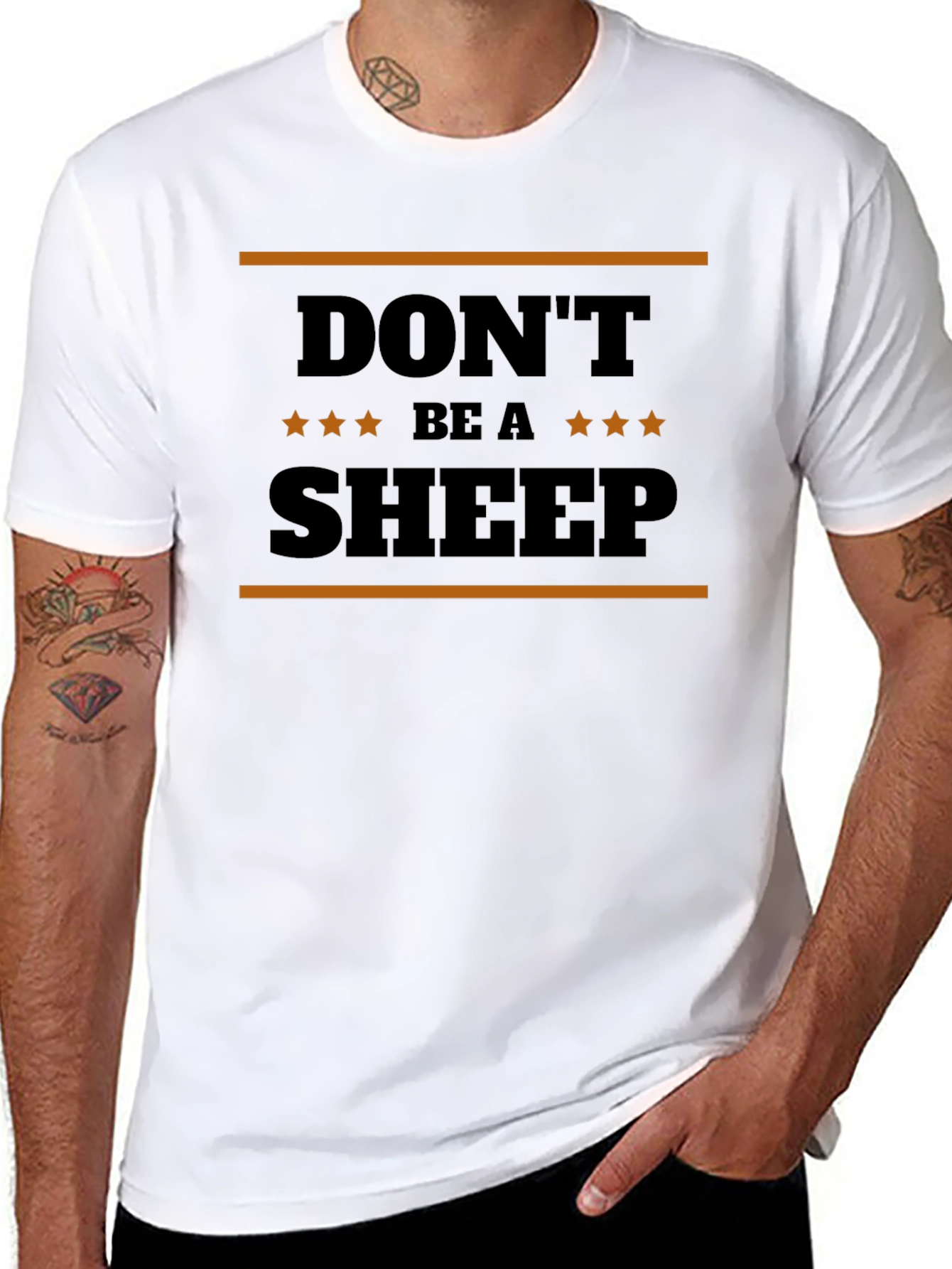 Dont Be A Sheep Graphic Tee - Black