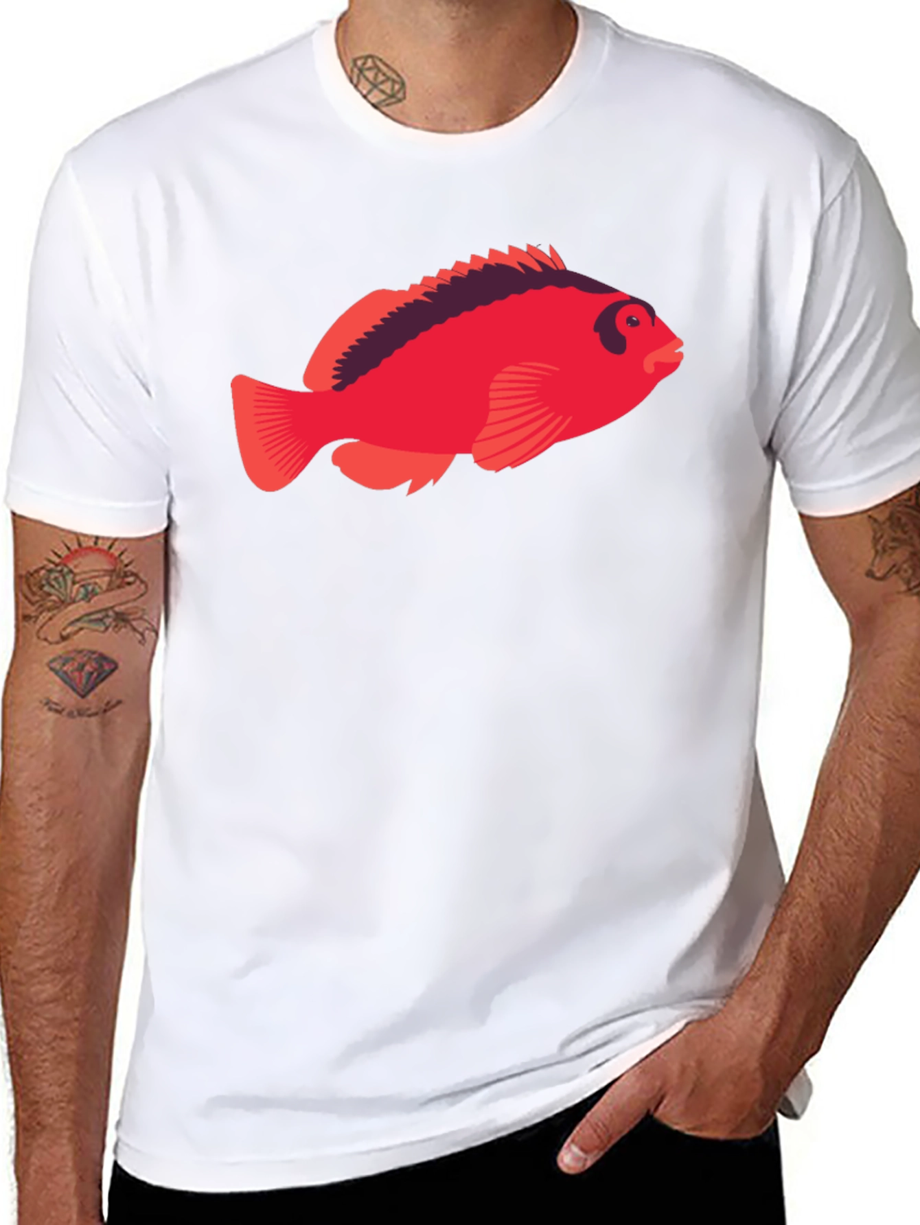 Red Fish Graphic Tee - Unique Design
