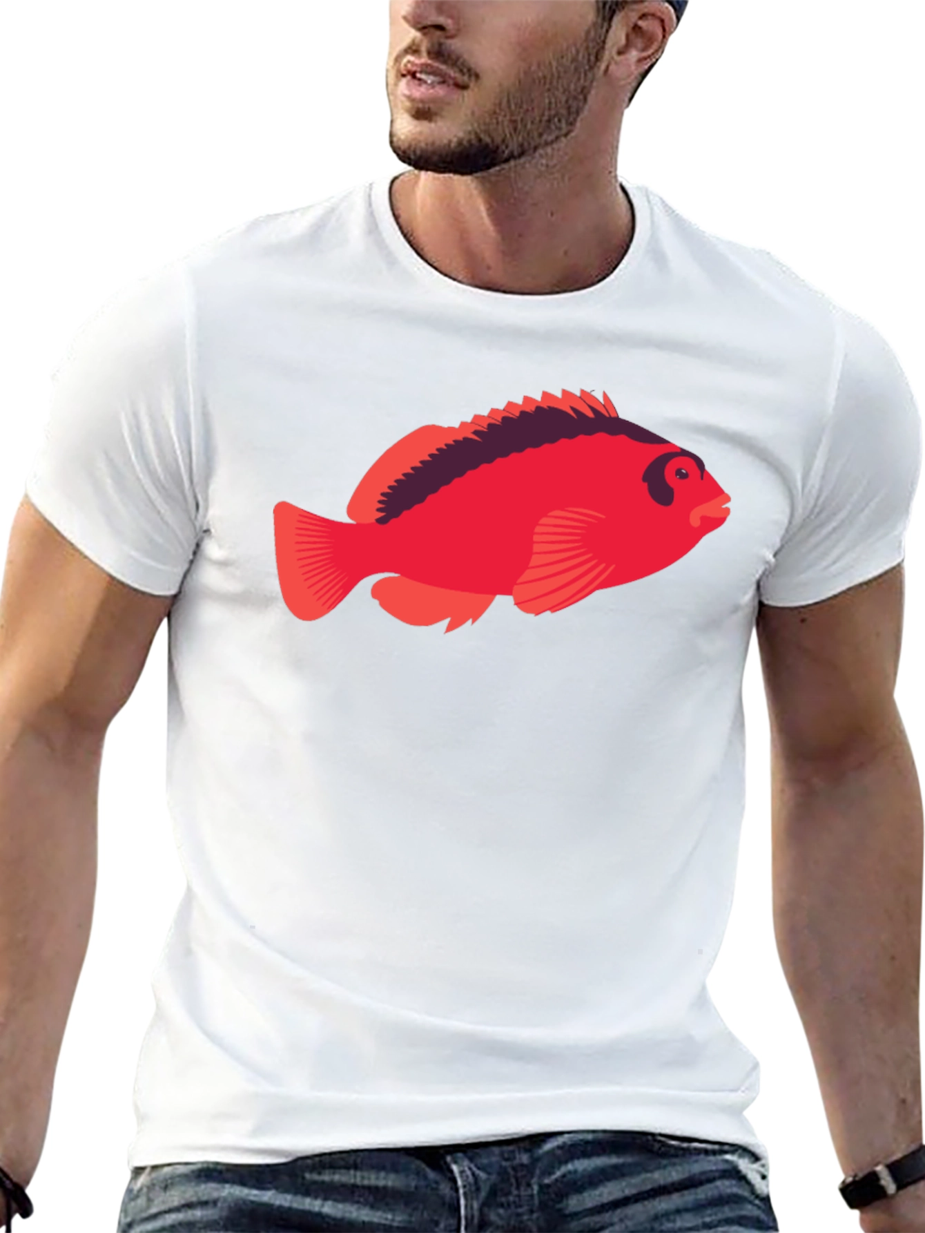 Red Fish Graphic Tee - Unique Design