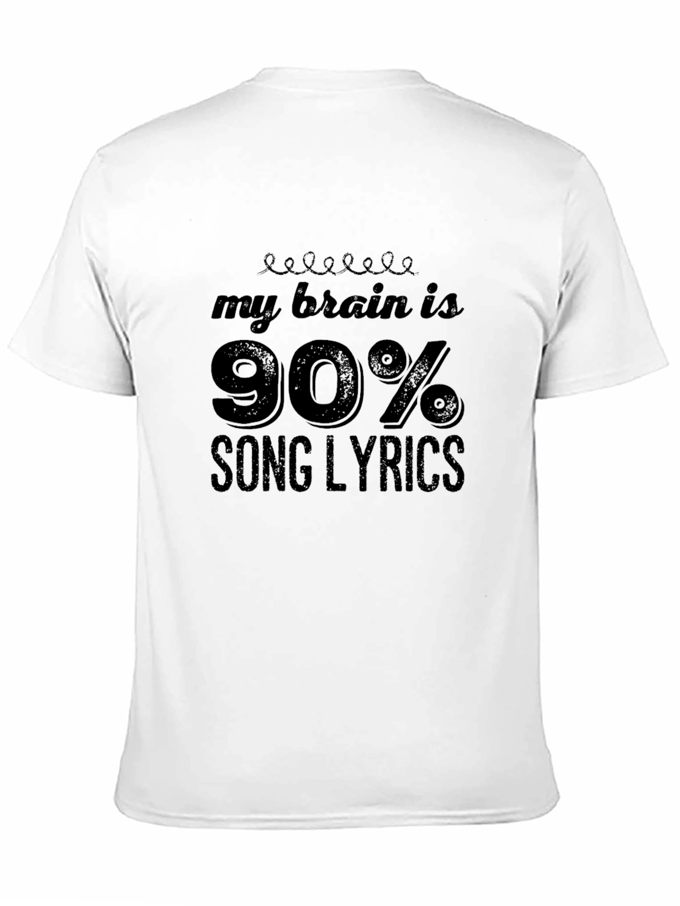 My Brain is 90% Song Lyrics Black T-Shirt