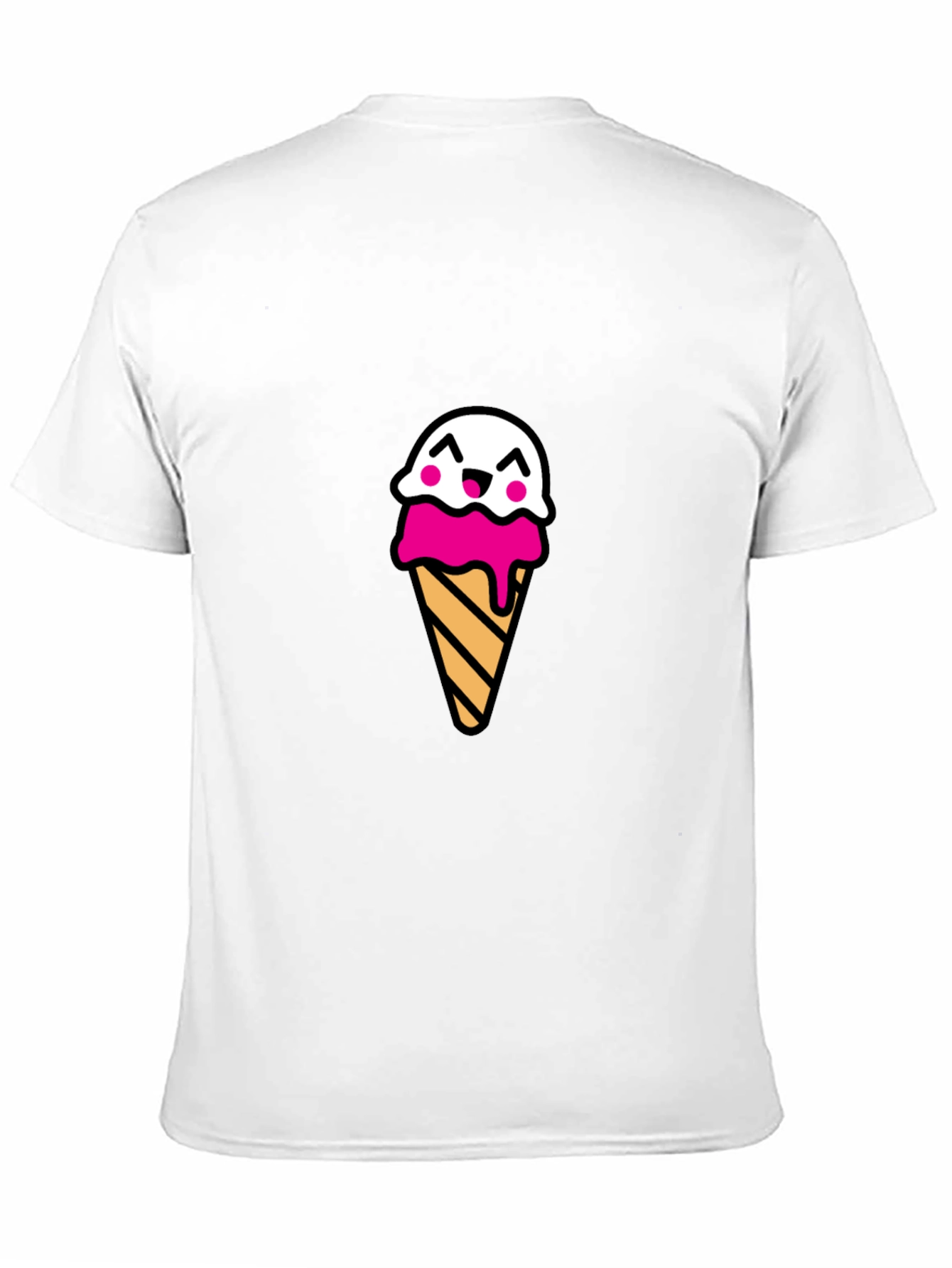 Cute Ice Cream Cone Graphic Tee - Black