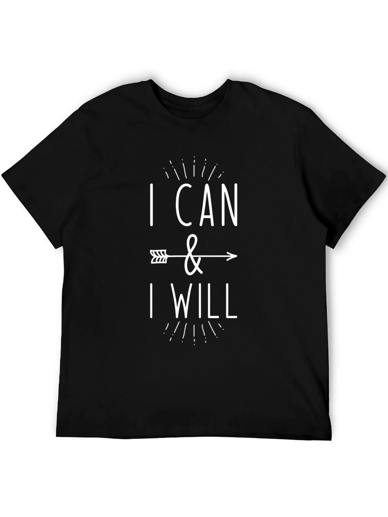 Motivational Black T-Shirt: I Can & I Will