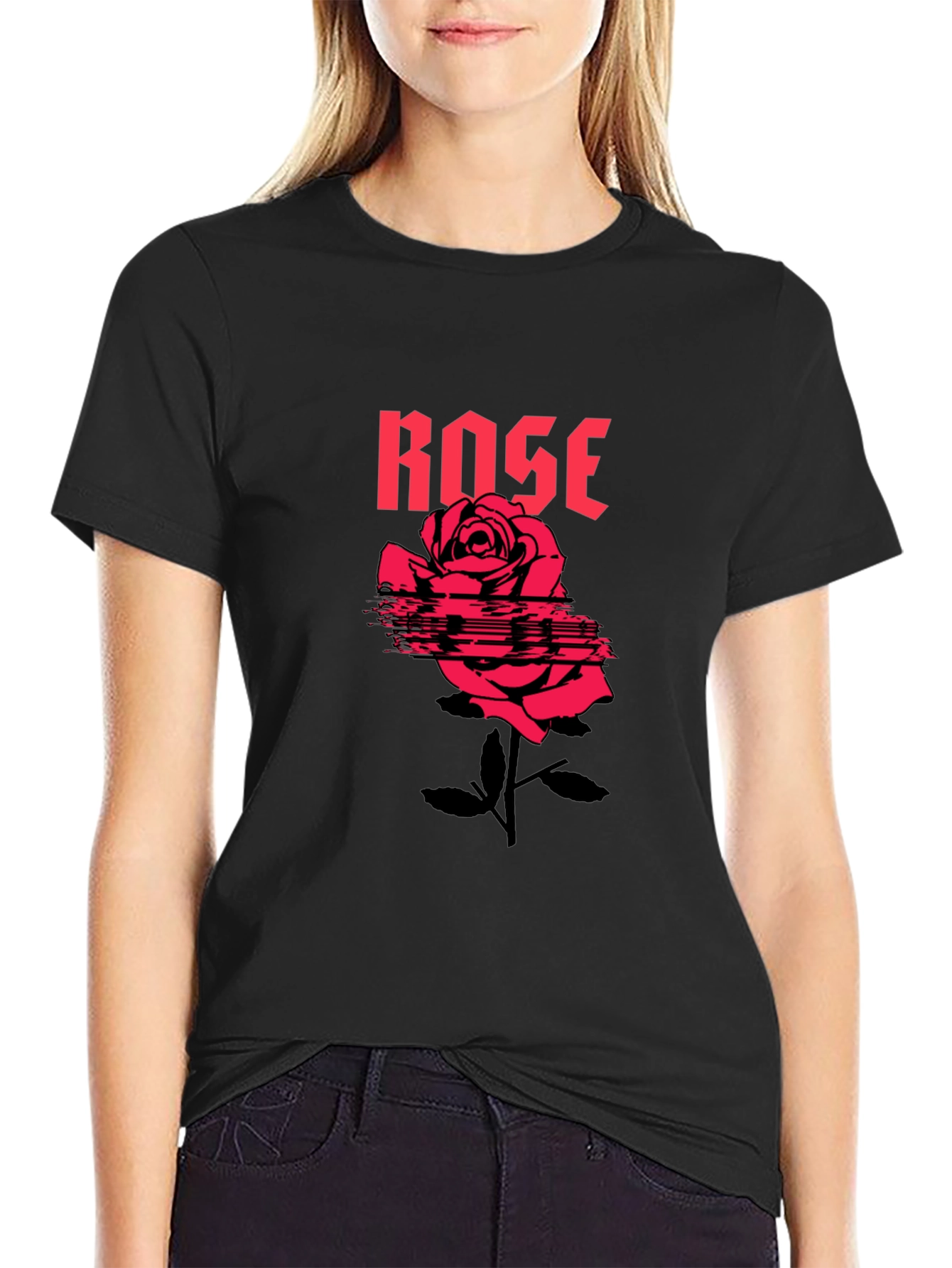 Rose Graphic T-Shirt - Black