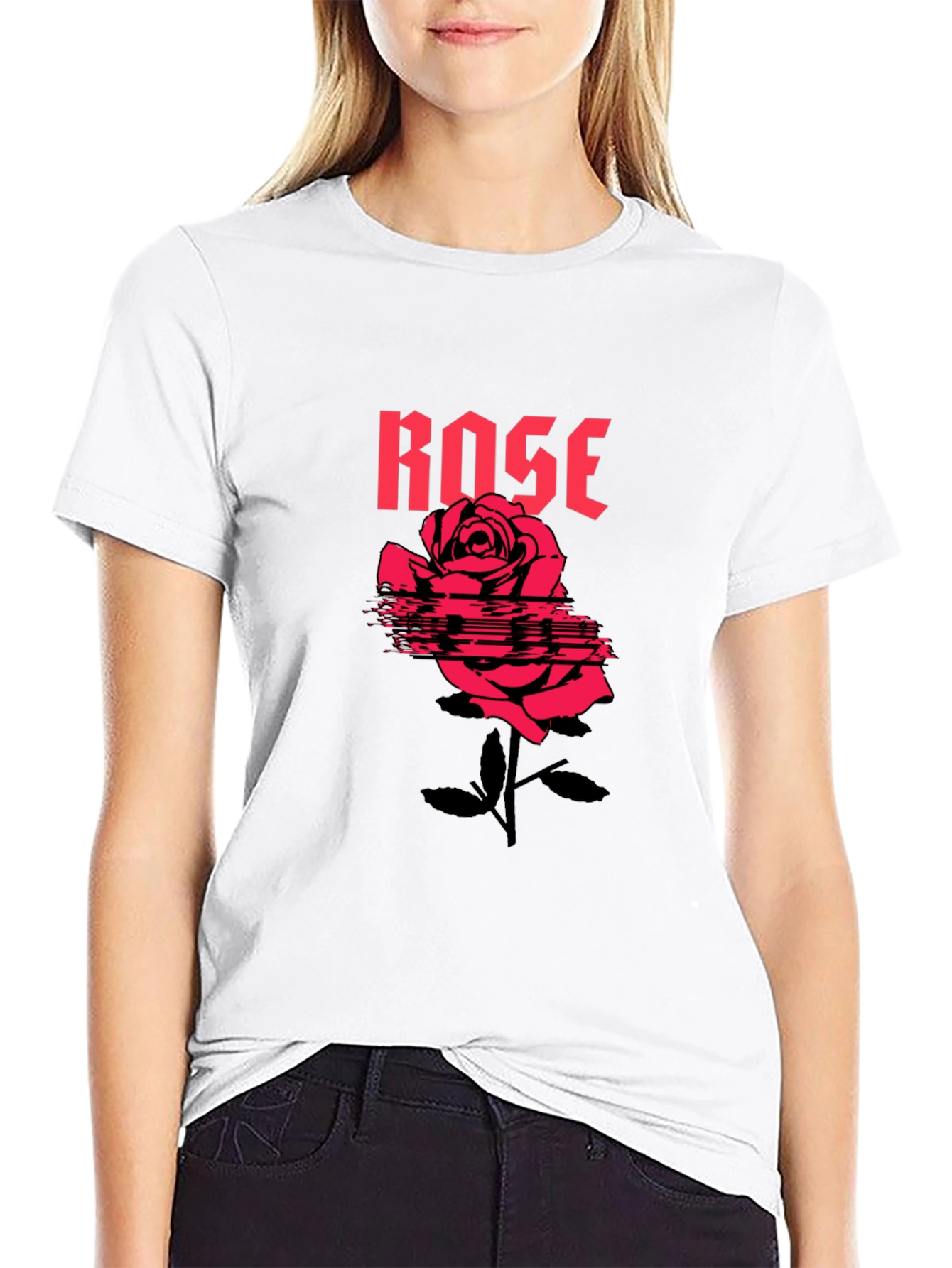 Rose Graphic T-Shirt - Black