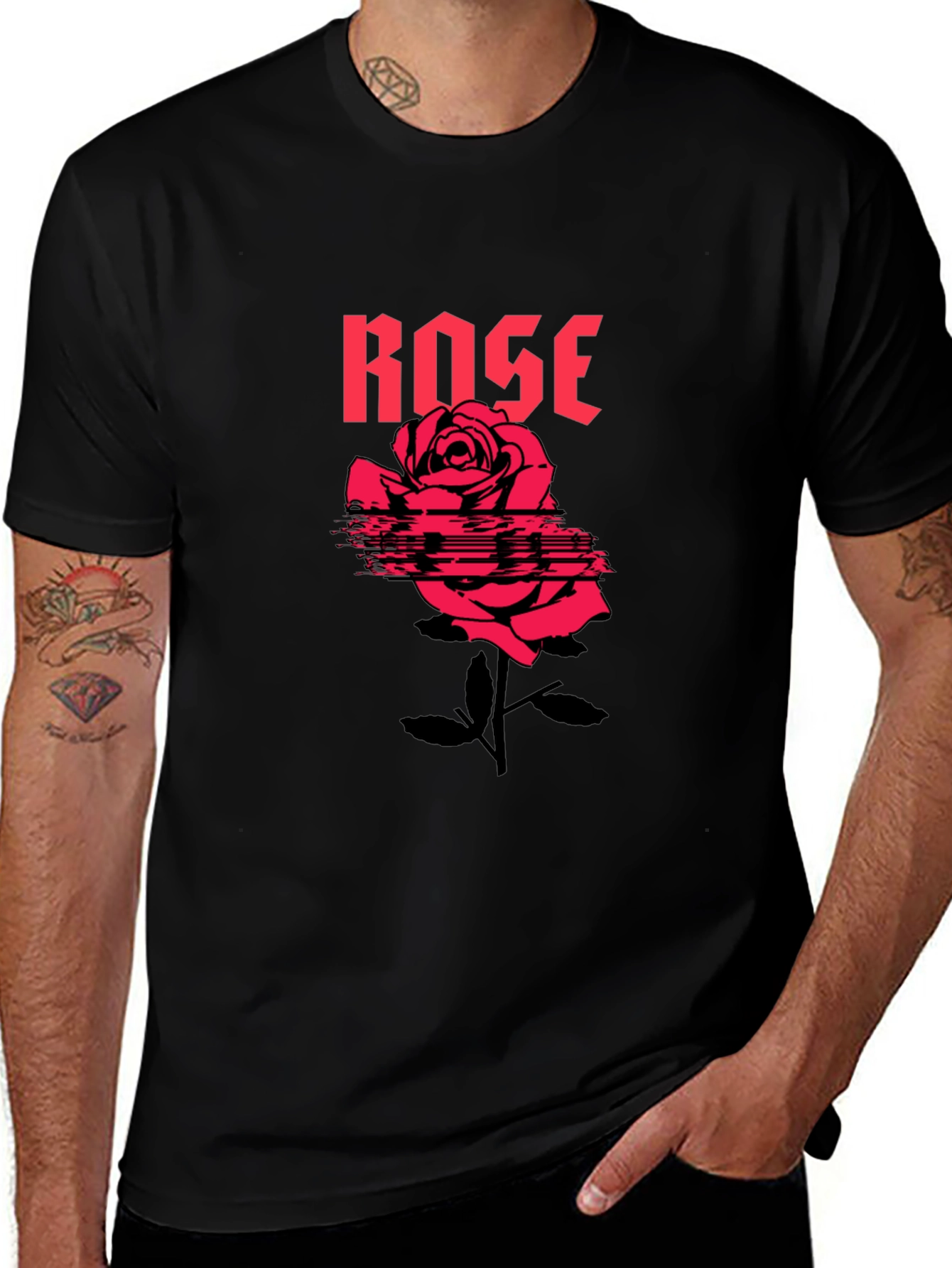 Rose Graphic T-Shirt - Black