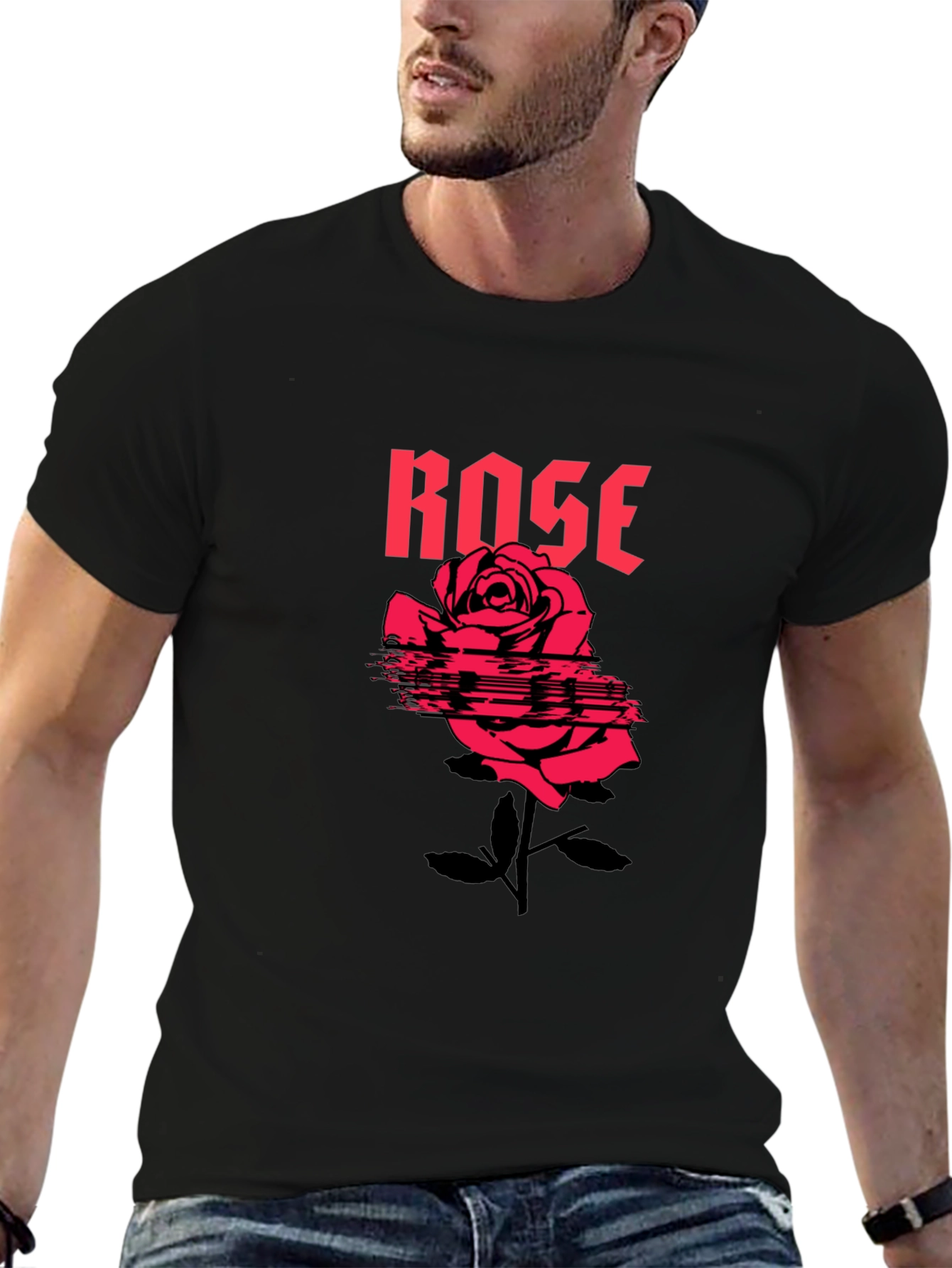 Rose Graphic T-Shirt - Black
