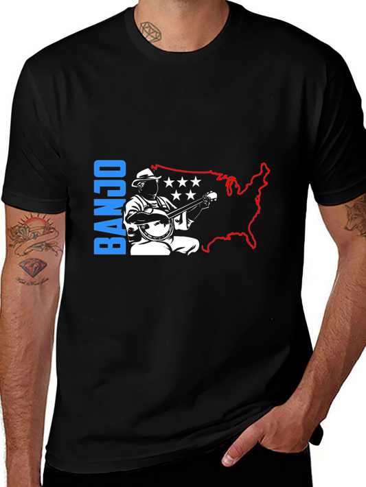 Banjo Musician T-Shirt - USA Patriotic Design