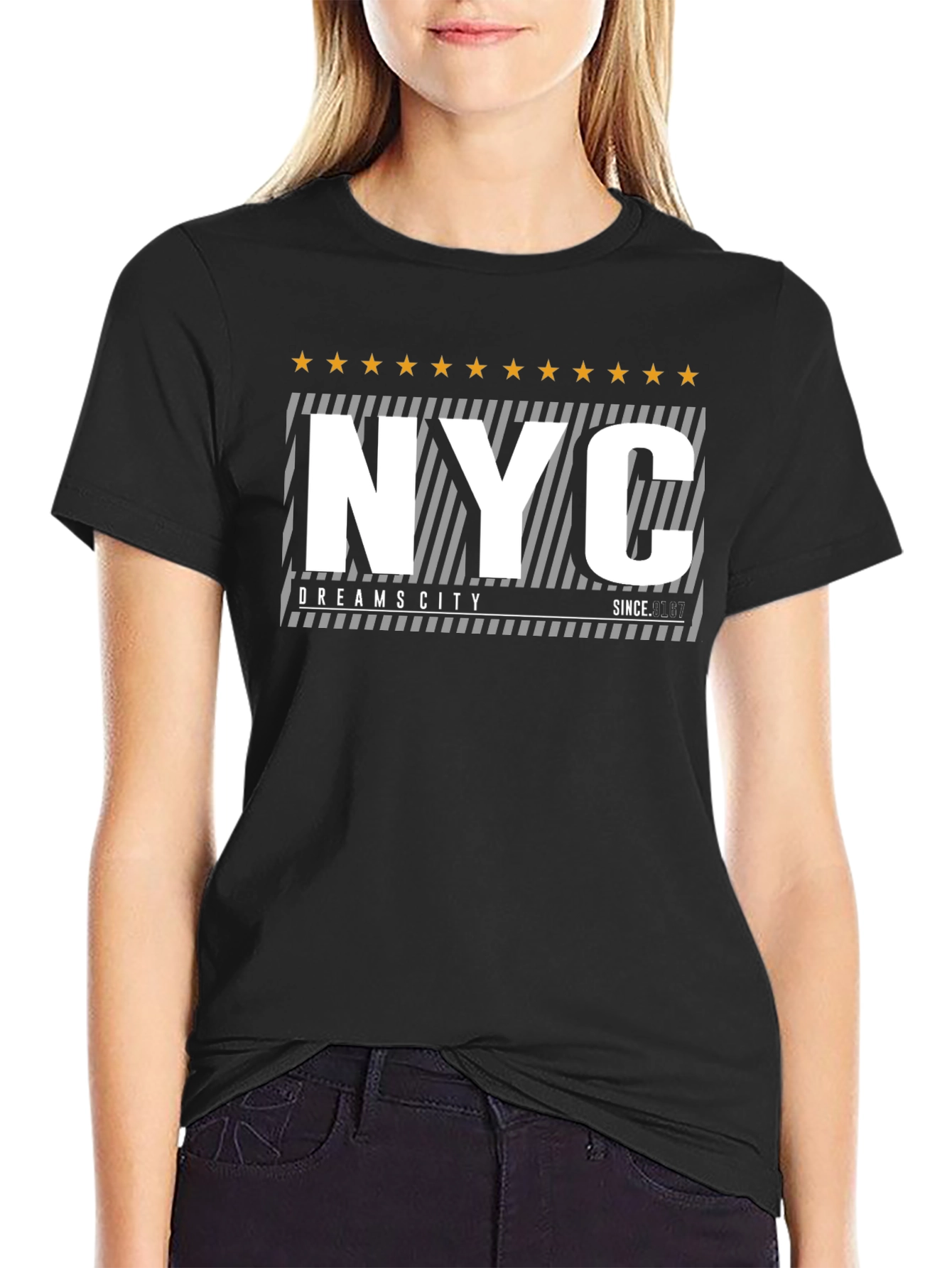 NYC Dreams City Black Graphic Tee