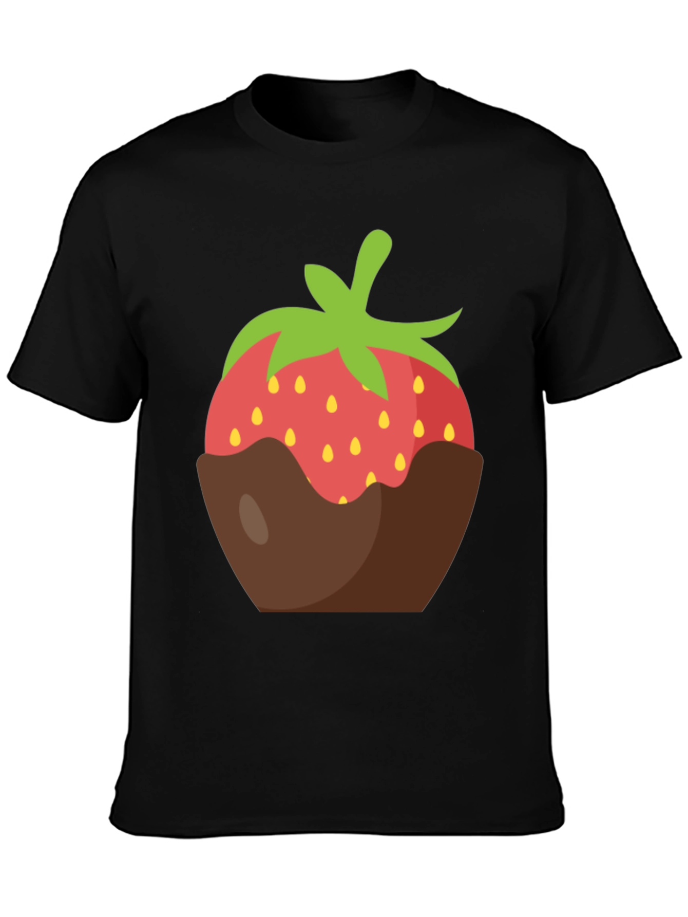 Chocolate Dipped Strawberry Graphic Tee - Black