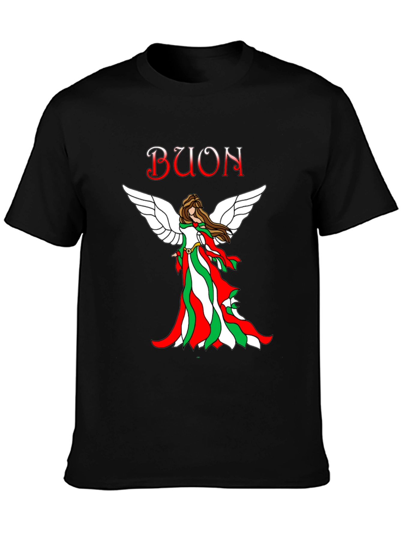Buon Natale Italian Flag Angel T-Shirt