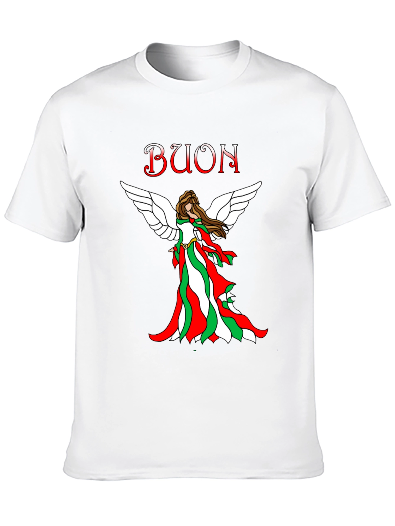 Buon Natale Italian Flag Angel T-Shirt