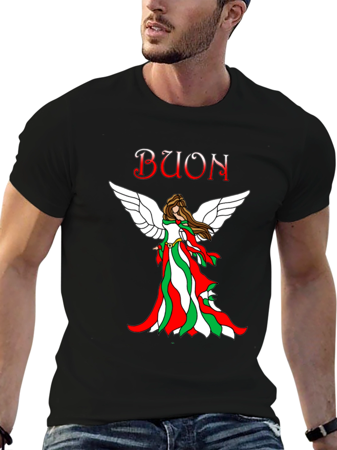 Buon Natale Italian Flag Angel T-Shirt