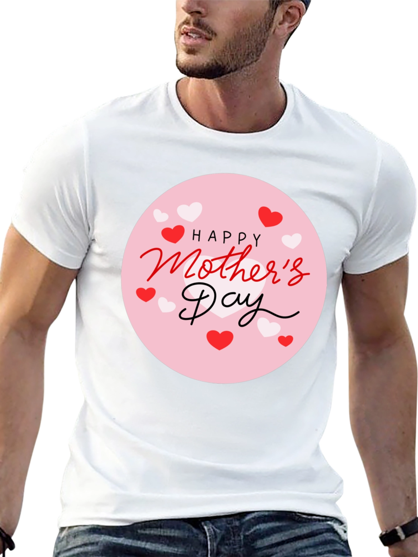 Happy Mothers Day Black Graphic Tee