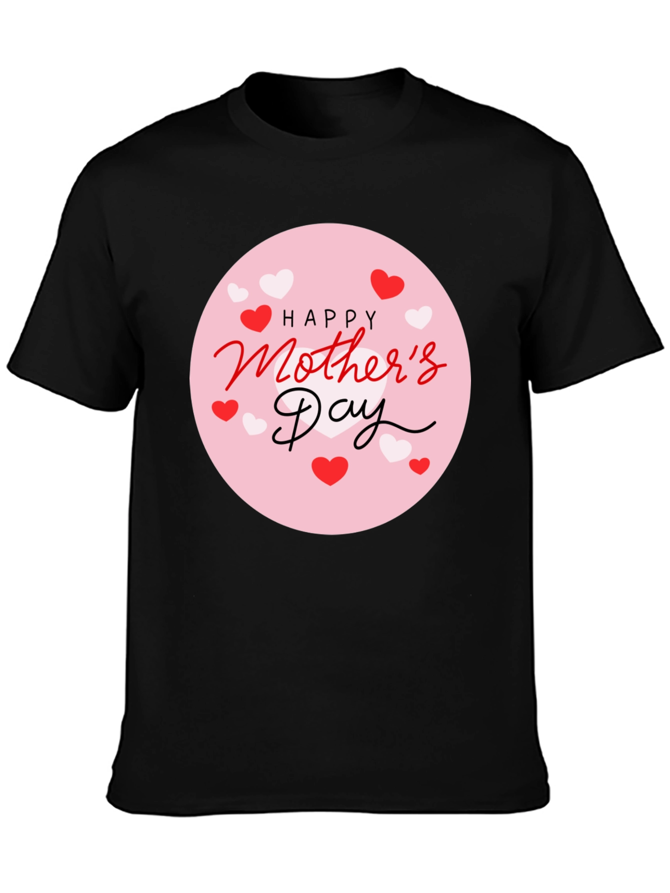 Happy Mothers Day Black Graphic Tee