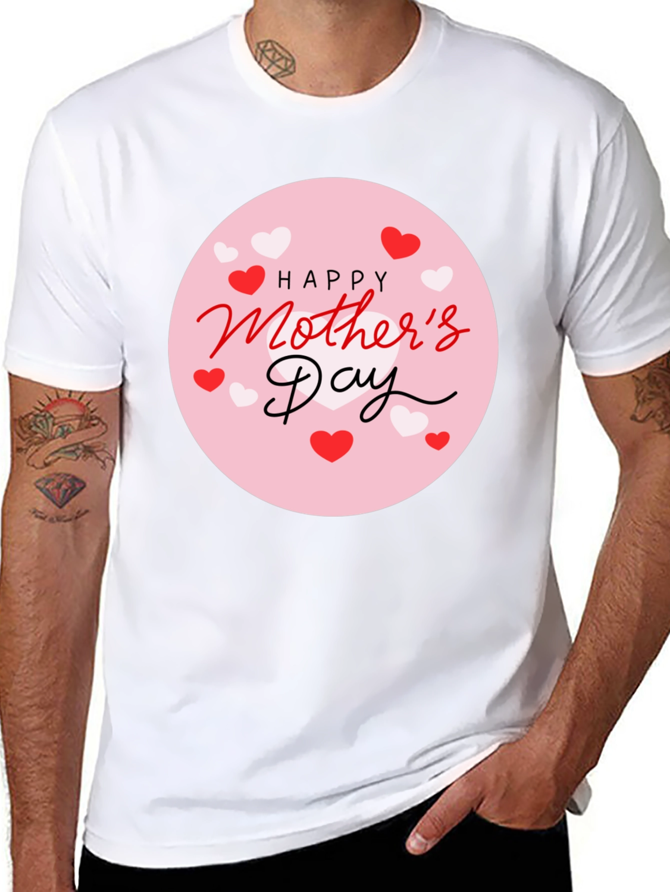 Happy Mothers Day Black Graphic Tee