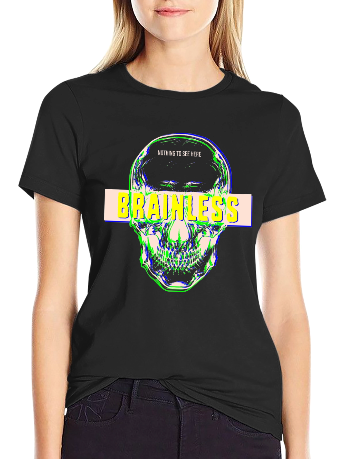 Brainless Skull Graphic T-Shirt - Edgy Streetwear
