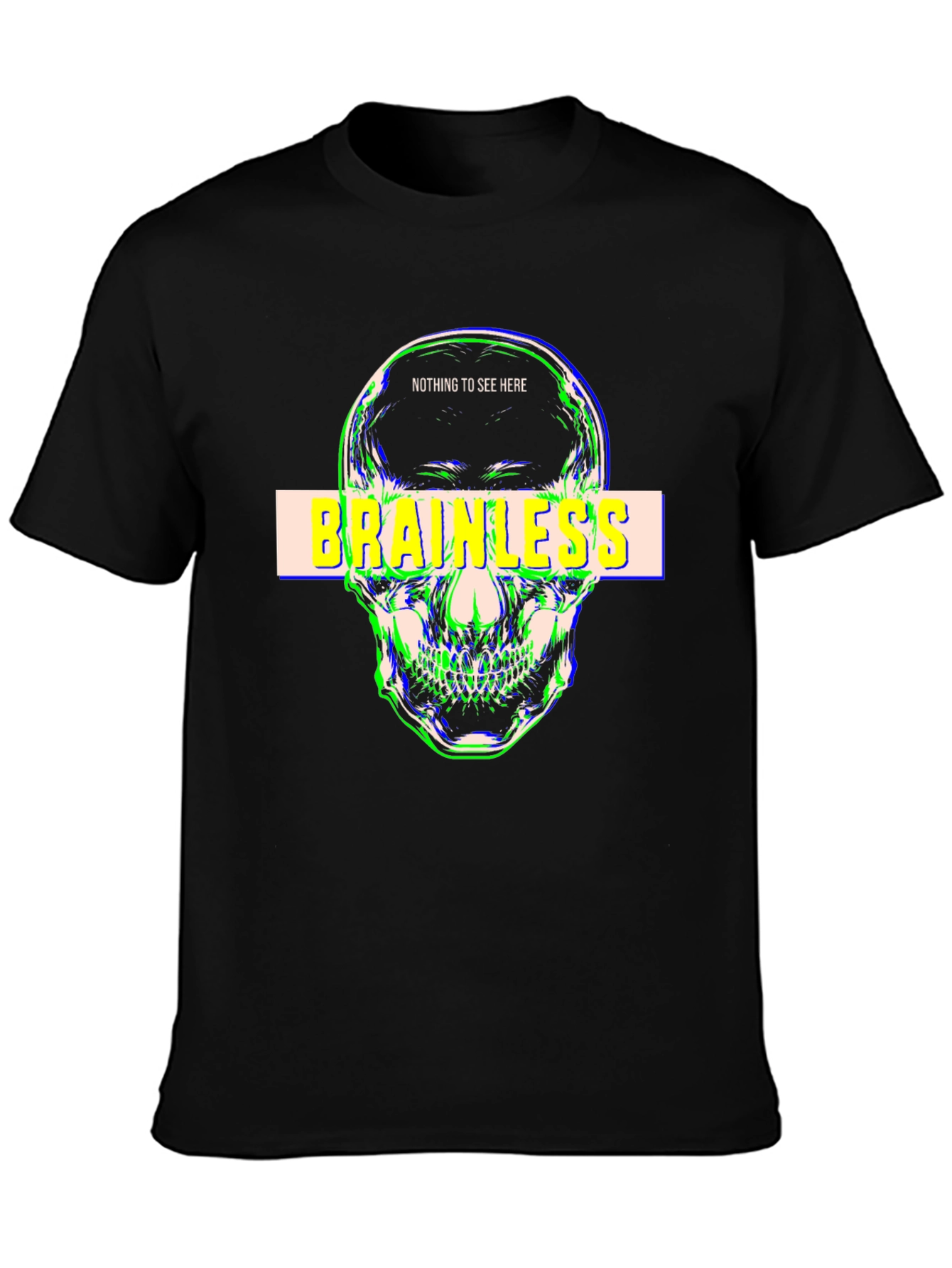 Brainless Skull Graphic T-Shirt - Edgy Streetwear