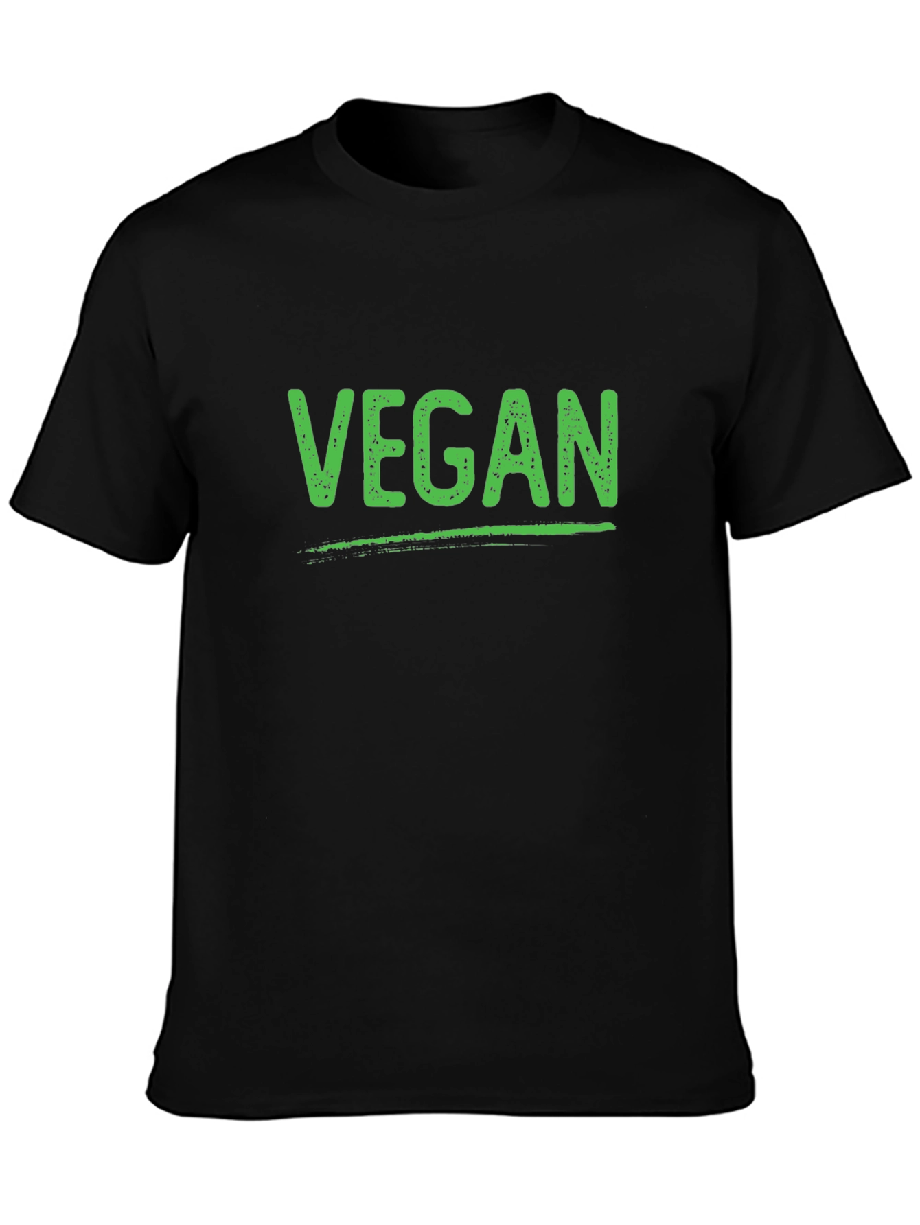 Vegan T-Shirt - Green Lettering on Black