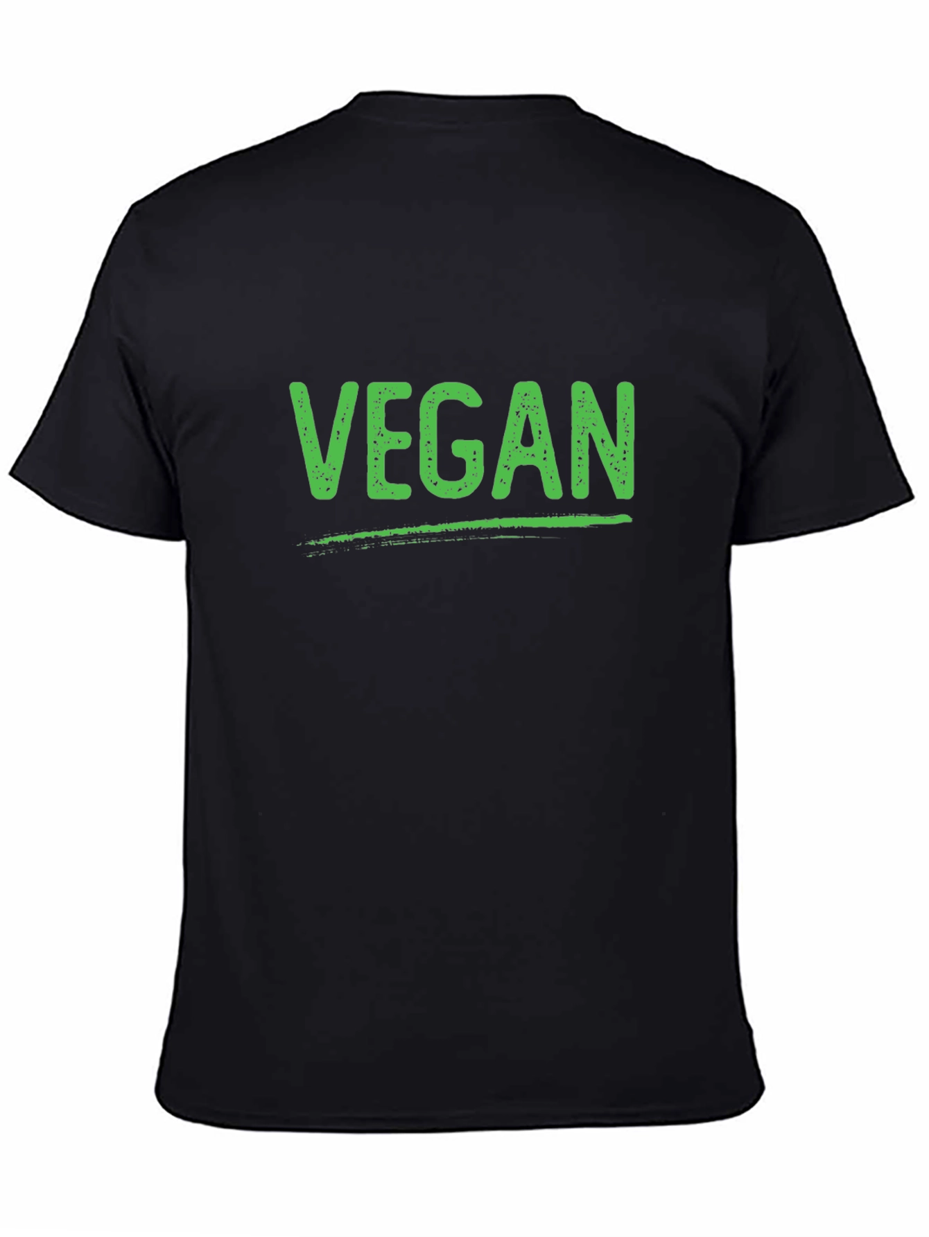 Vegan T-Shirt - Green Lettering on Black