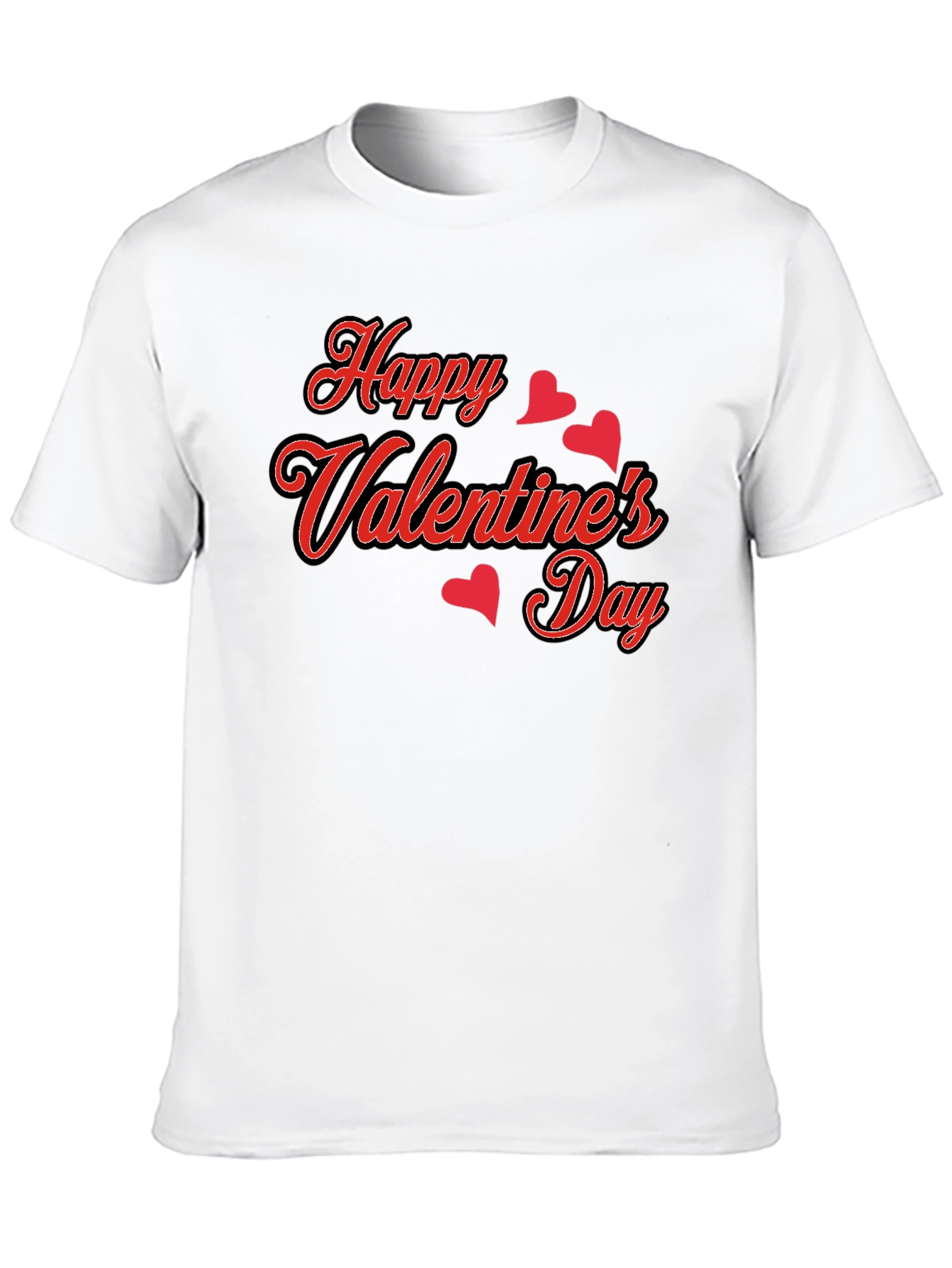 Happy Valentines Day Black Graphic Tee