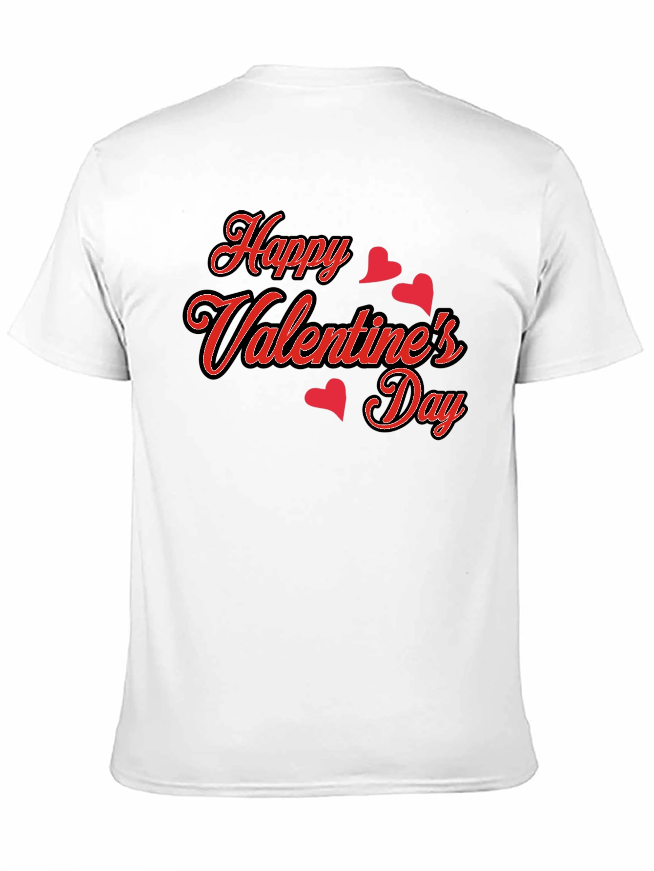 Happy Valentines Day Black Graphic Tee