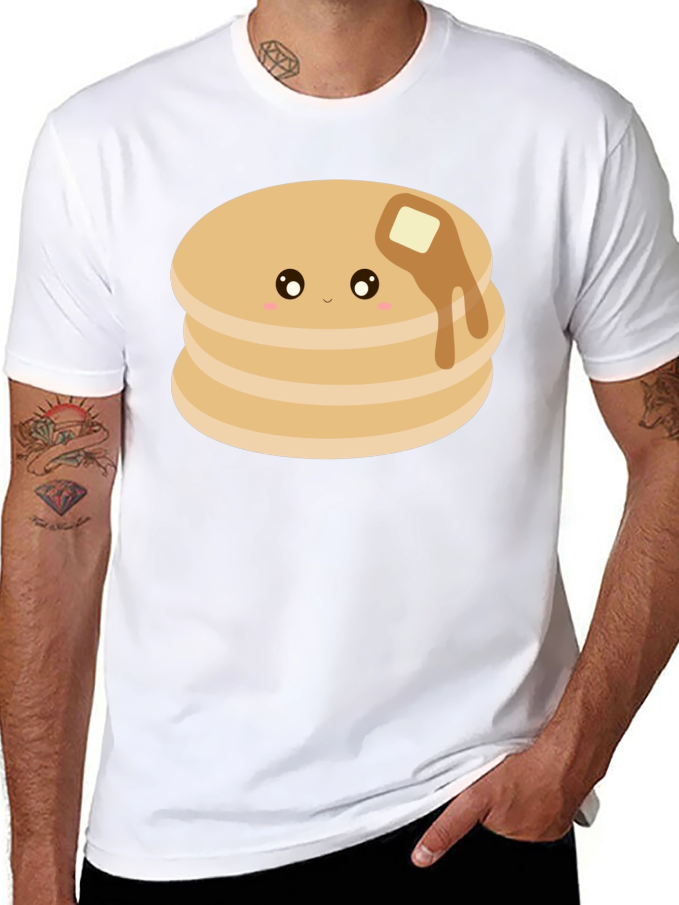 Cute Pancake Stack Graphic T-Shirt
