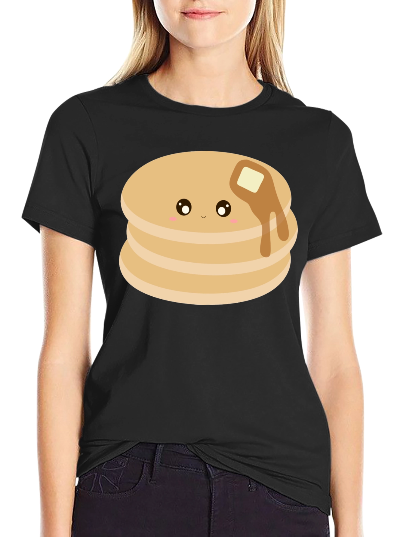 Cute Pancake Stack Graphic T-Shirt