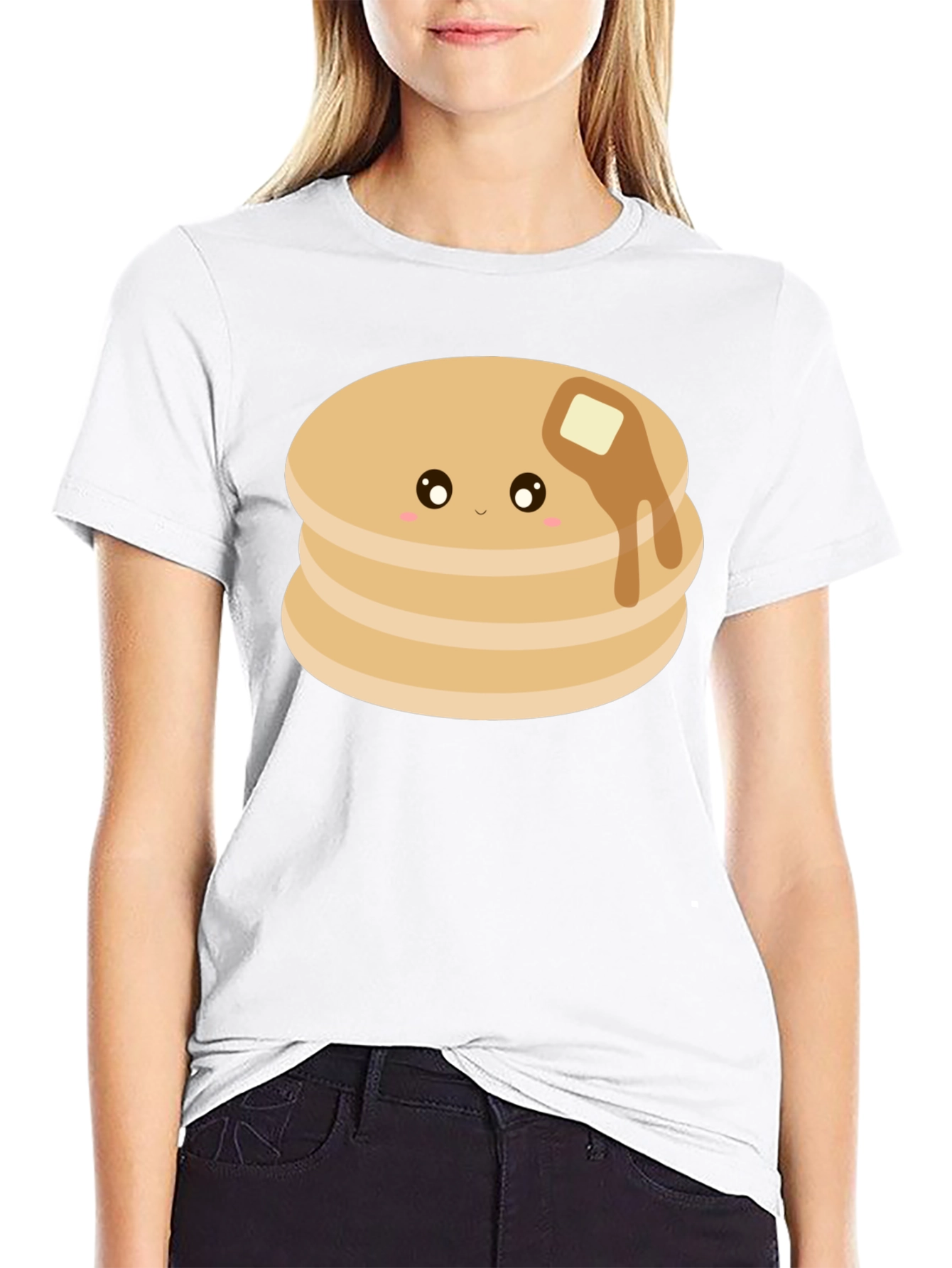 Cute Pancake Stack Graphic T-Shirt