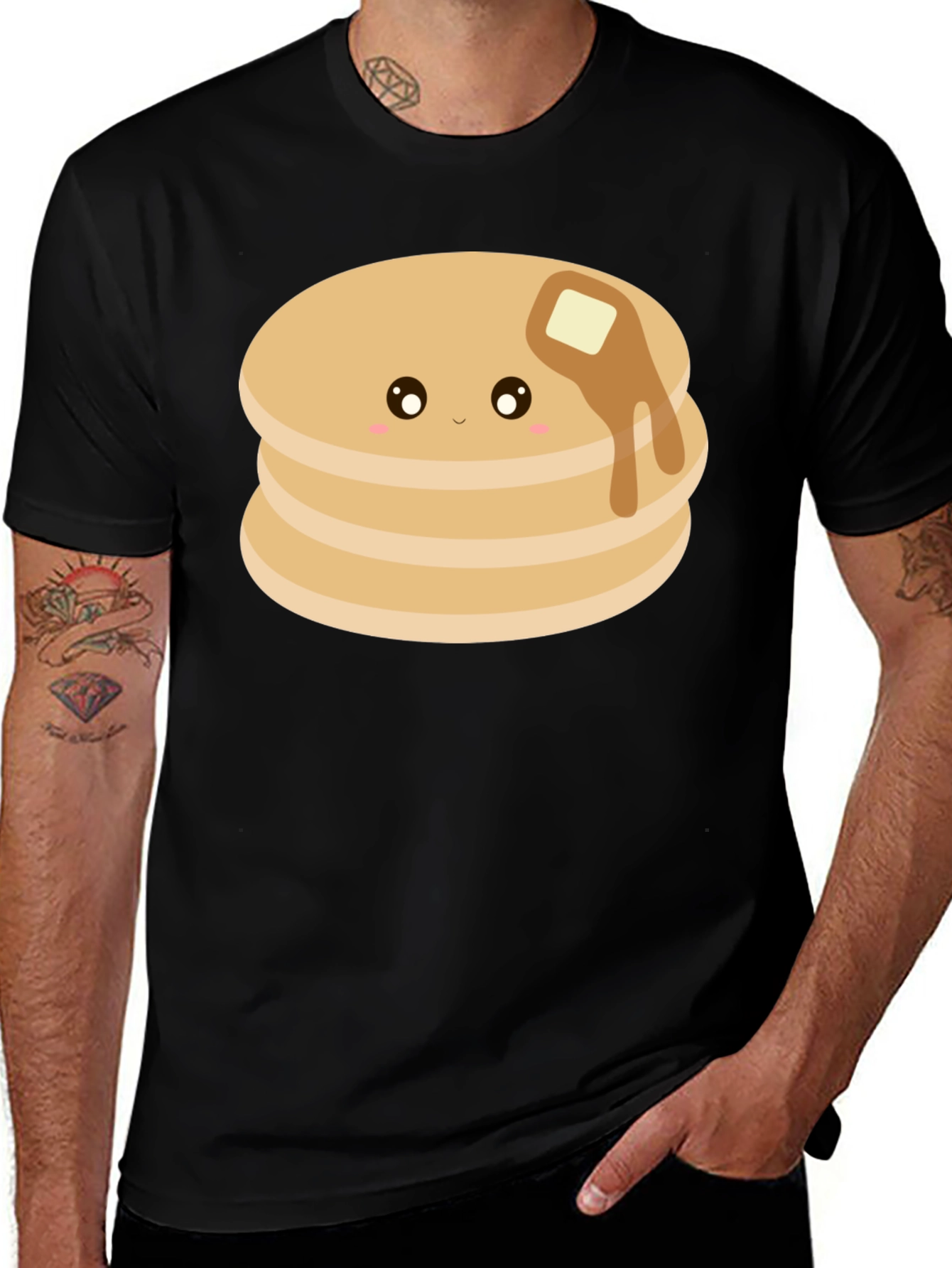 Cute Pancake Stack Graphic T-Shirt