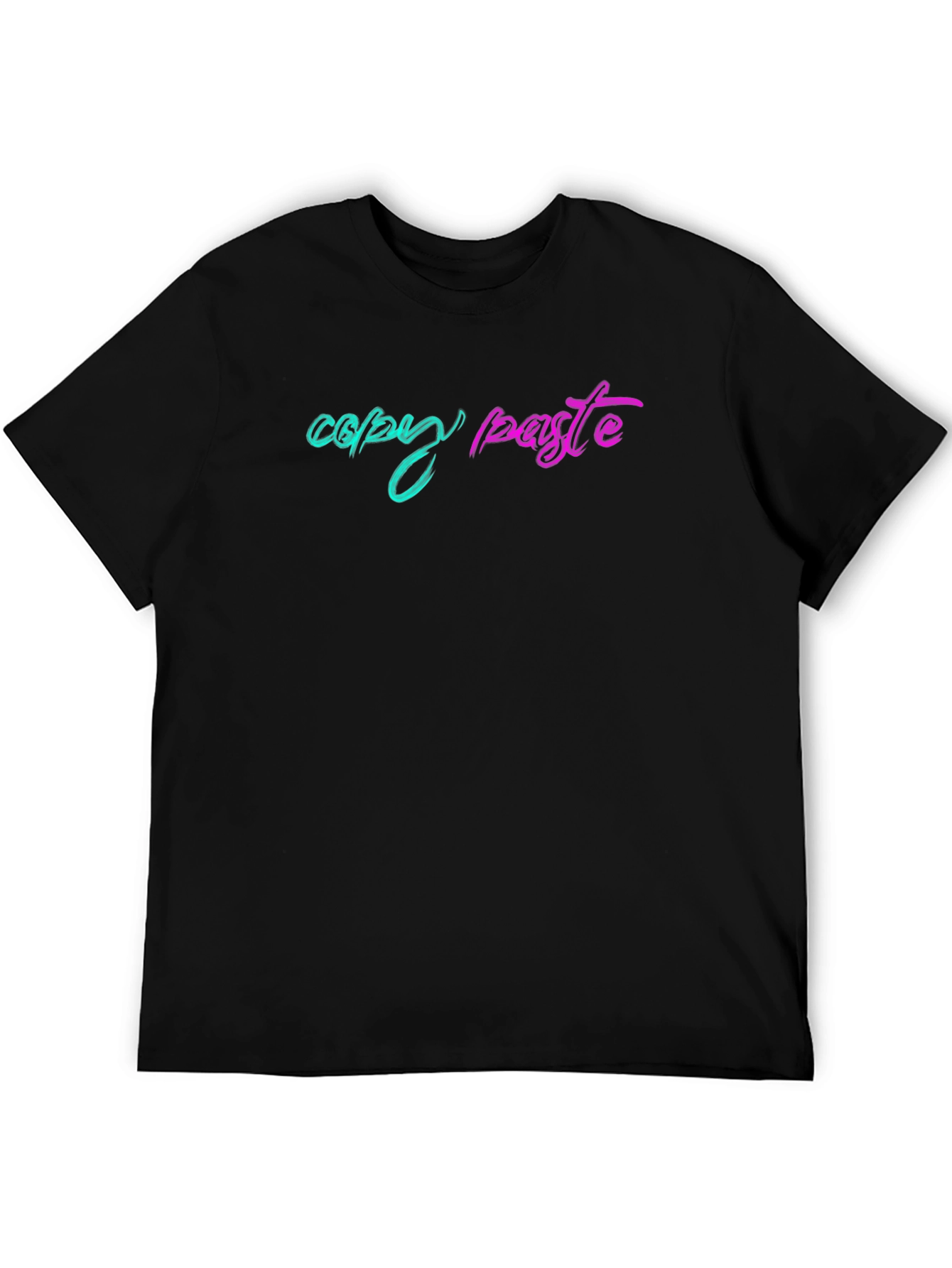 Copy Paste Graphic Tee - Black Cotton T-Shirt