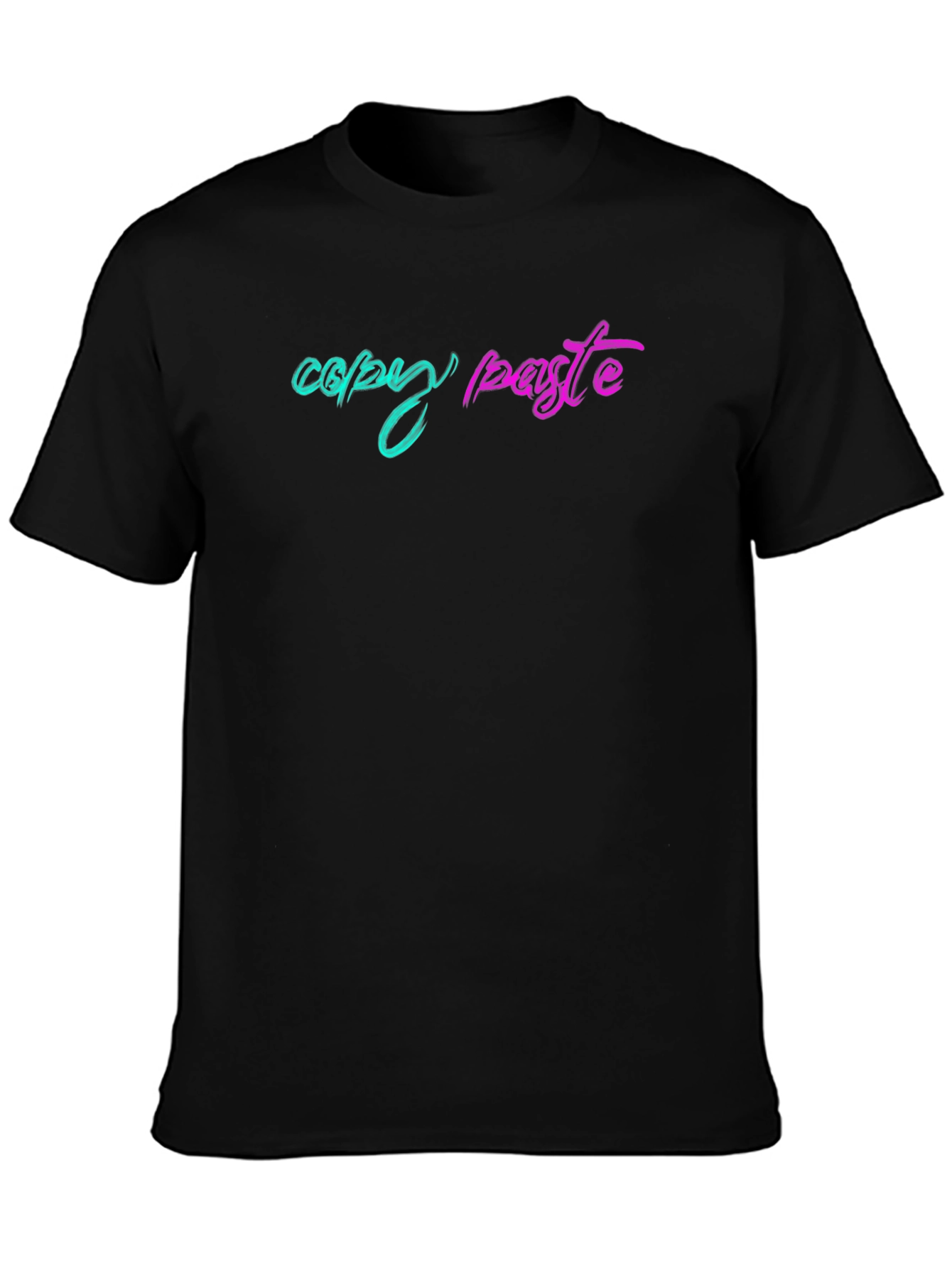 Copy Paste Graphic Tee - Black Cotton T-Shirt