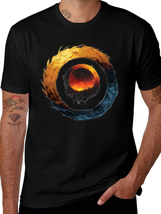 Fire and Ice Graphic T-Shirt - Unique Design