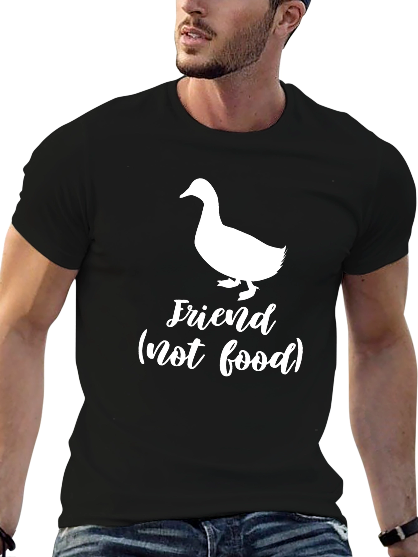 Friend Not Food Duck Graphic Tee - Black T-Shirt