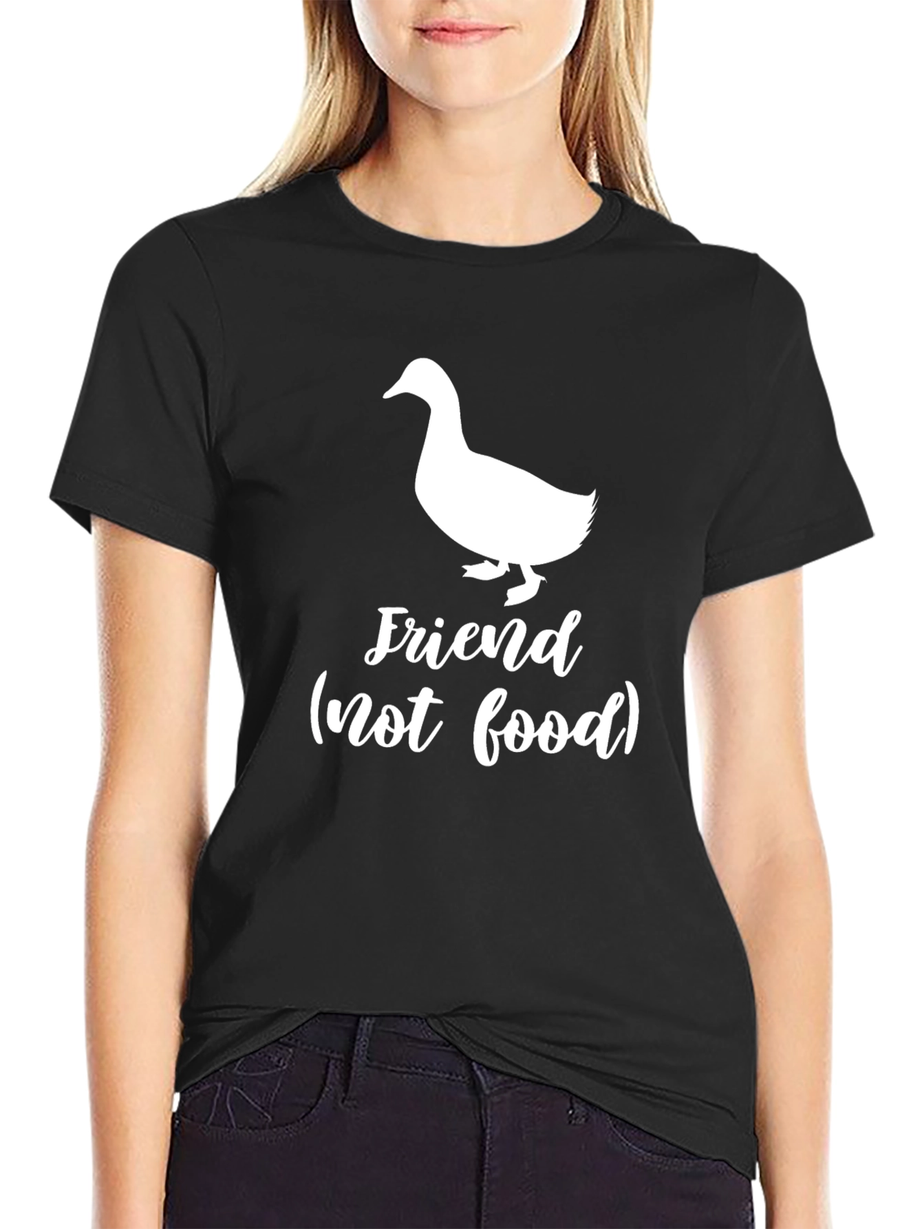 Friend Not Food Duck Graphic Tee - Black T-Shirt