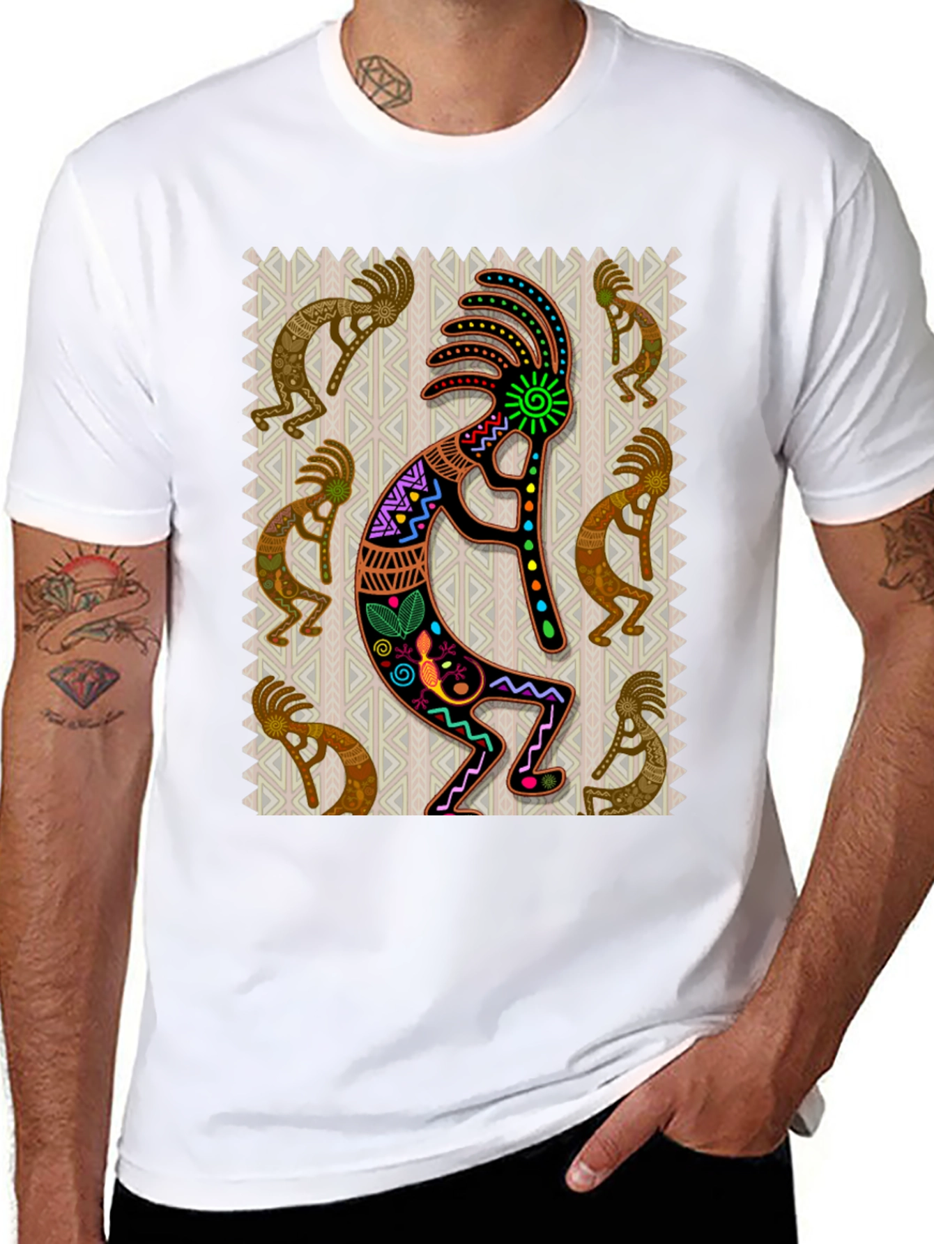 Kokopelli Graphic Tee - Native American Style Design
