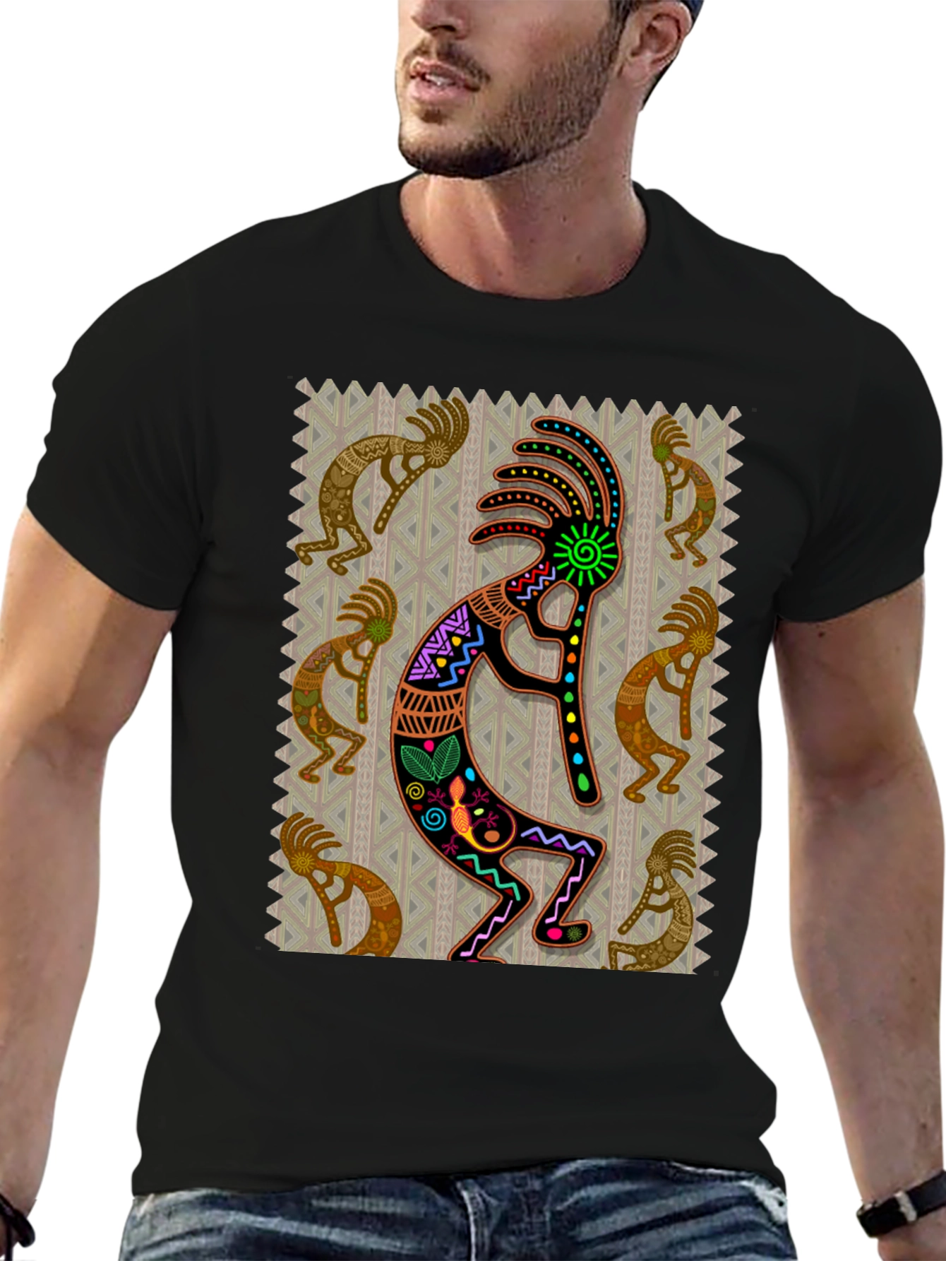 Kokopelli Graphic Tee - Native American Style Design