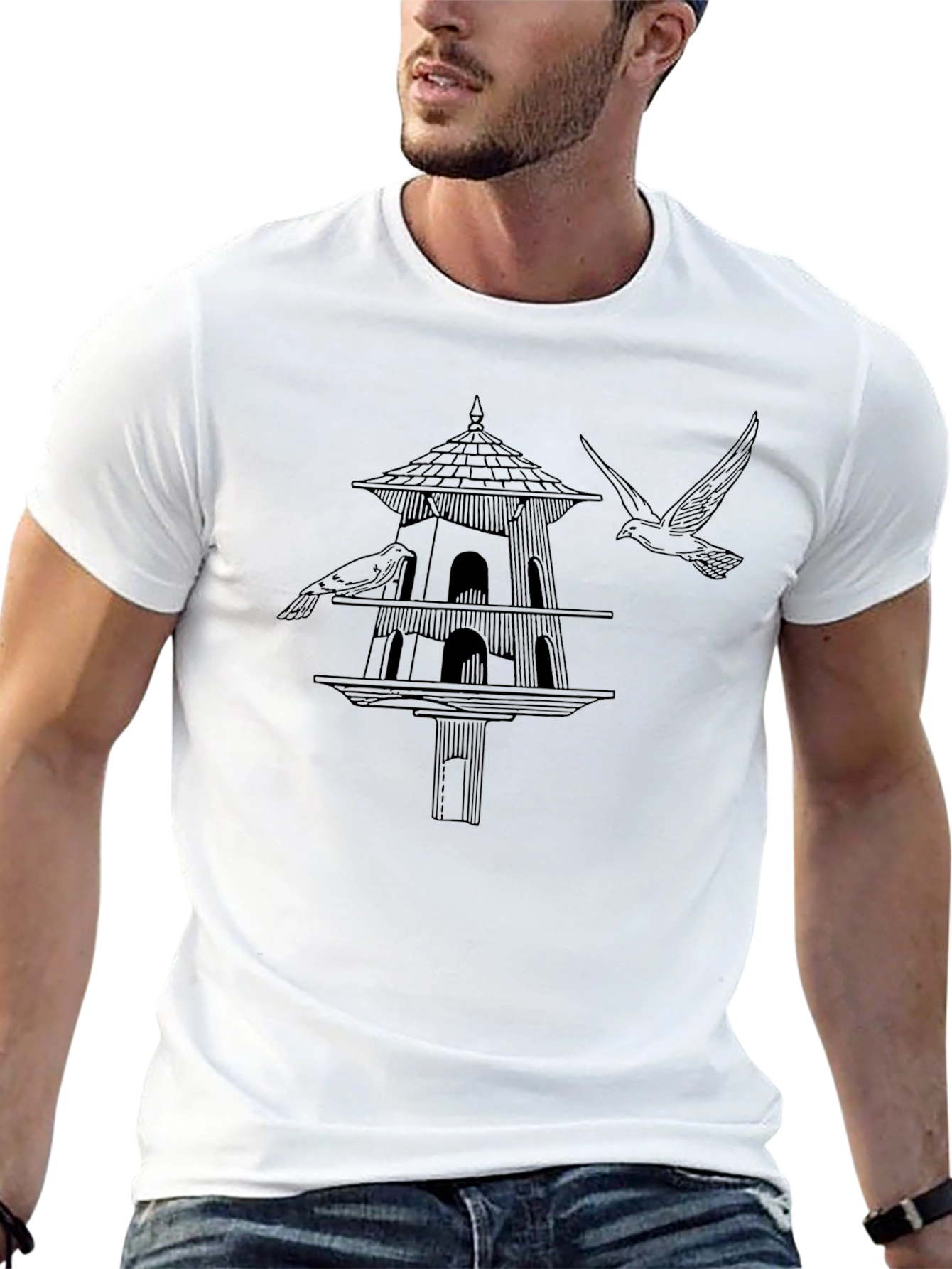 Birdhouse Graphic Tee - Unique Nature Design
