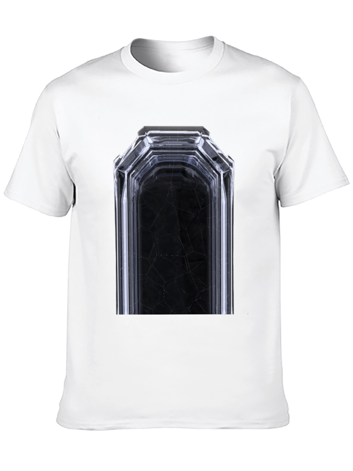 Geometric Tunnel Graphic Tee - Modern Black T-Shirt