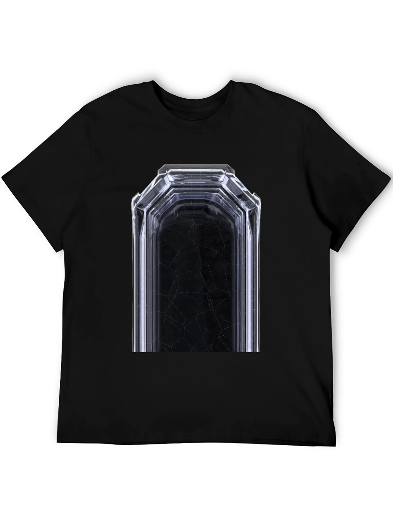 Geometric Tunnel Graphic Tee - Modern Black T-Shirt