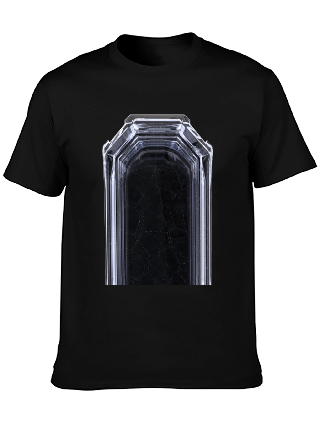 Geometric Tunnel Graphic Tee - Modern Black T-Shirt