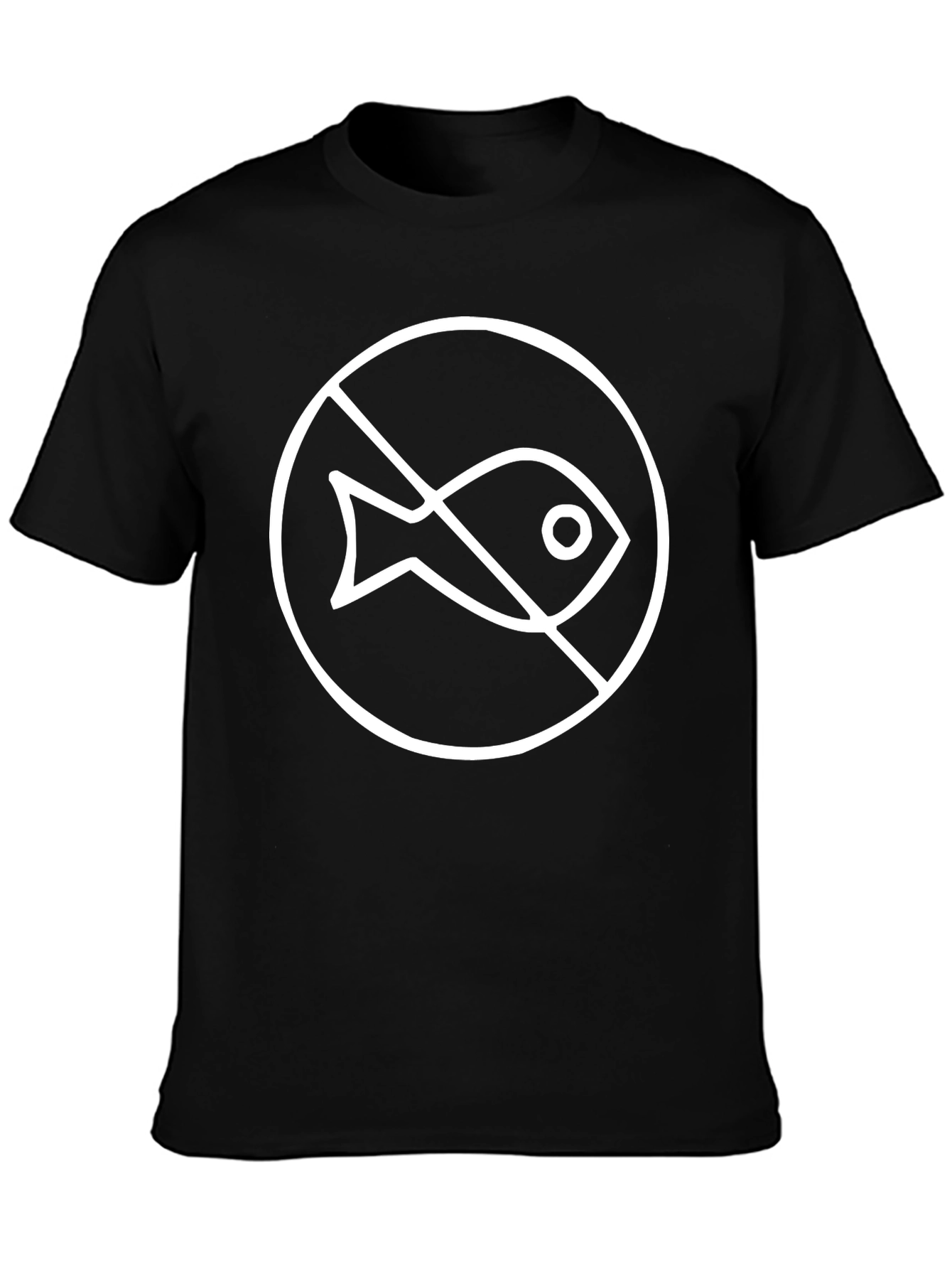 No Fish Symbol Black T-Shirt