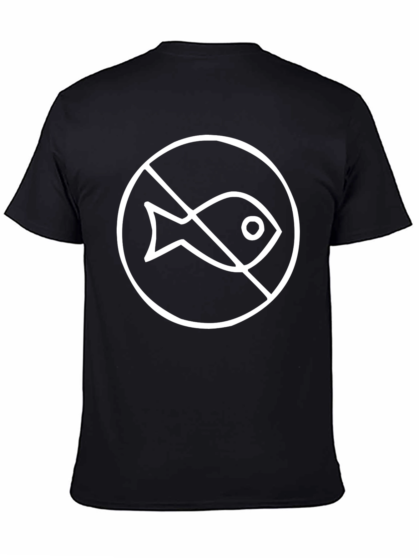 No Fish Symbol Black T-Shirt