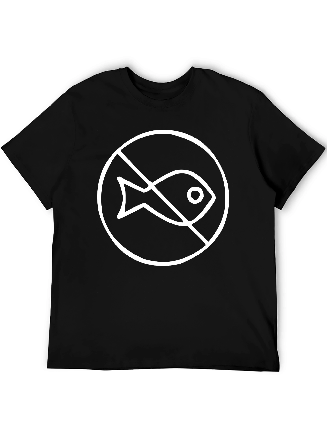 No Fish Symbol Black T-Shirt