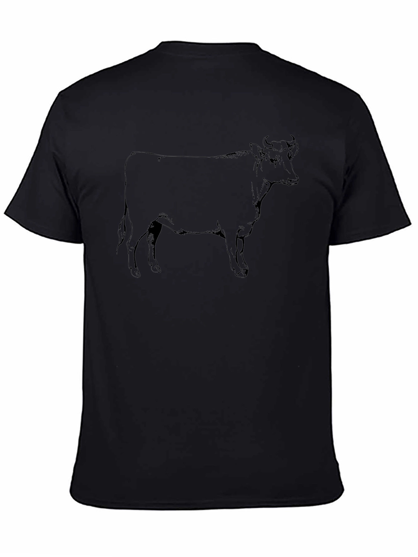 Black Cow Graphic Tee - Unique Animal Design