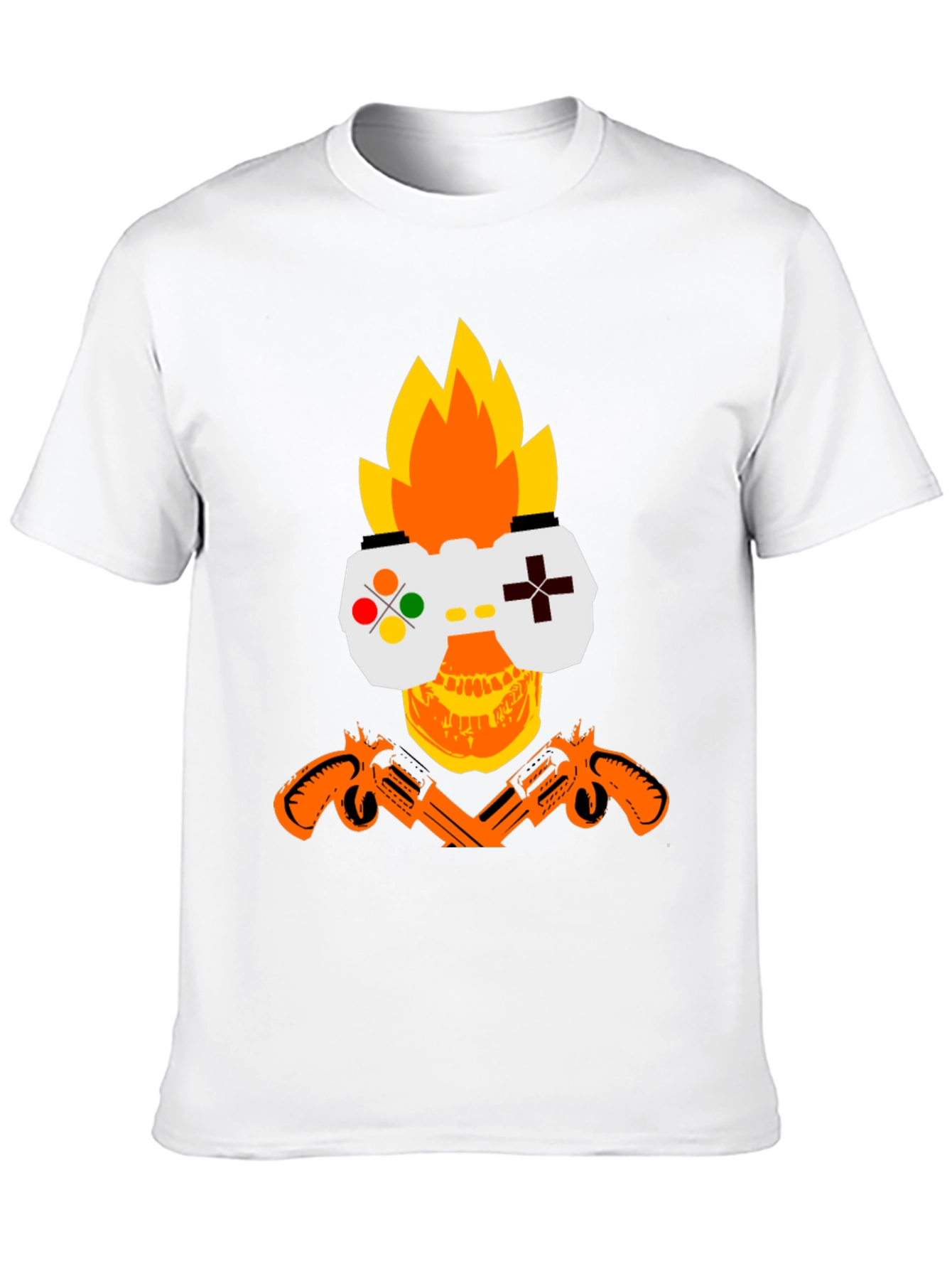 Gamer Skull Graphic T-Shirt - Black