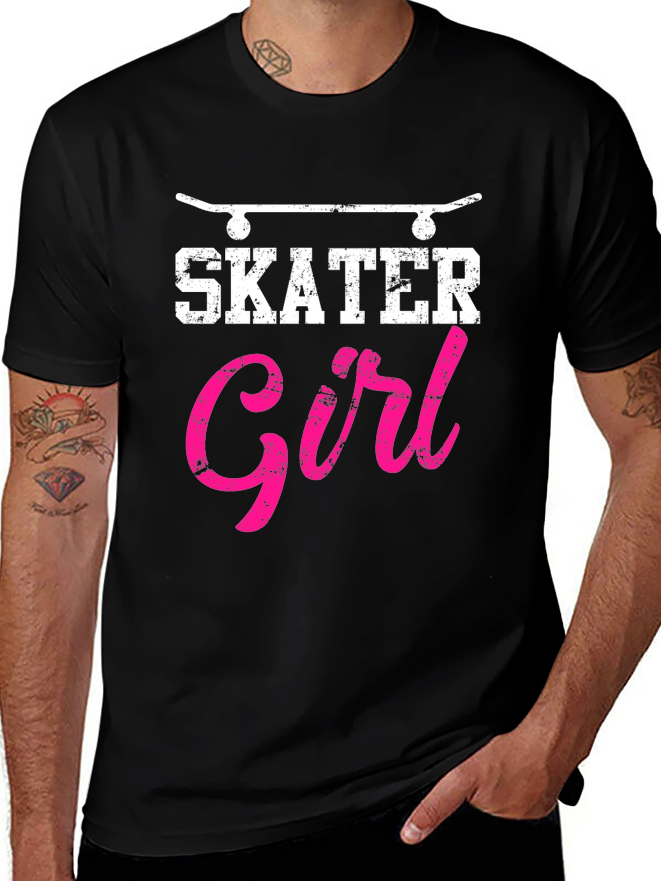 Skater Girl Graphic T-Shirt - Cool Skateboarding Tee