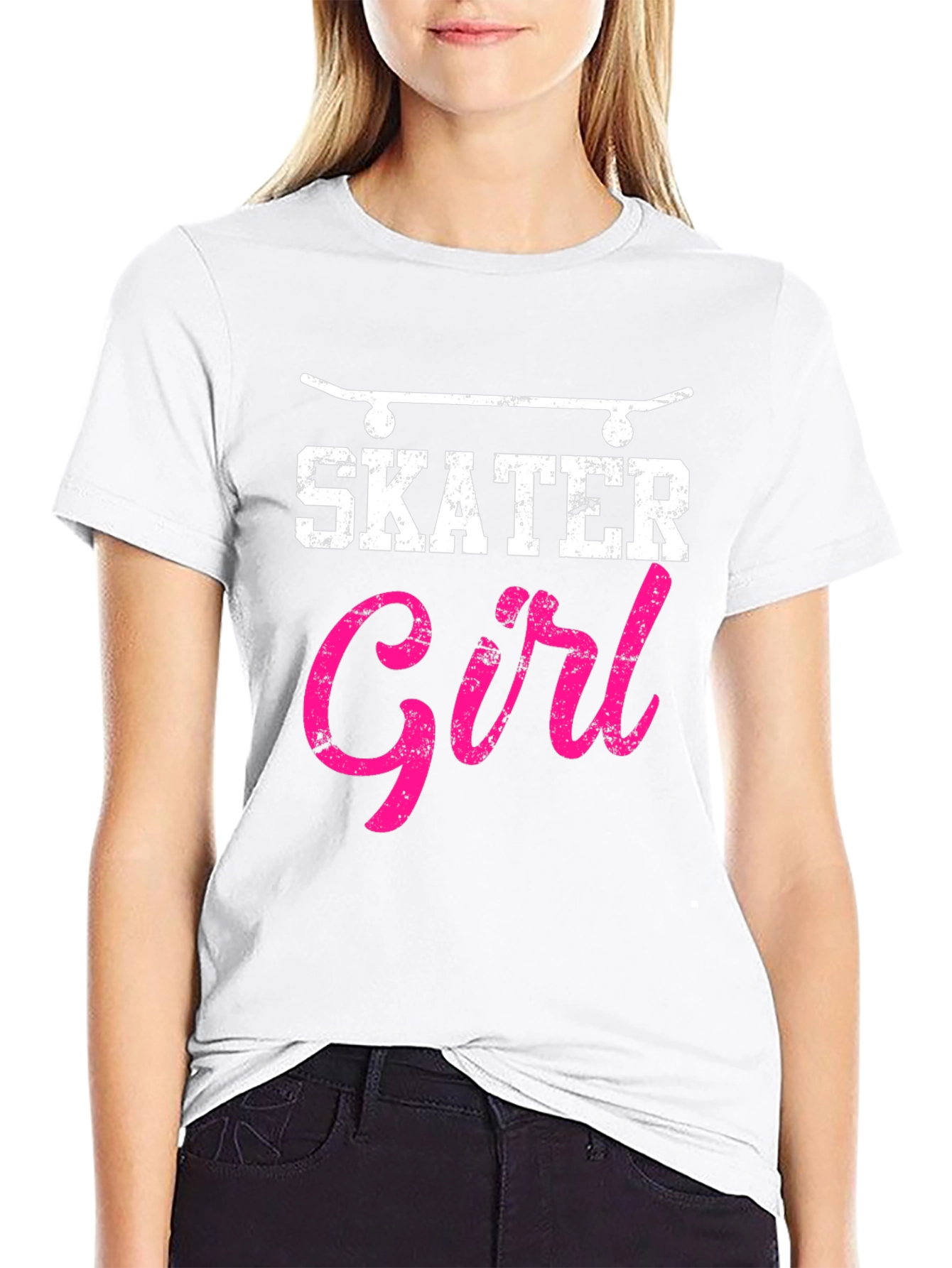 Skater Girl Graphic T-Shirt - Cool Skateboarding Tee