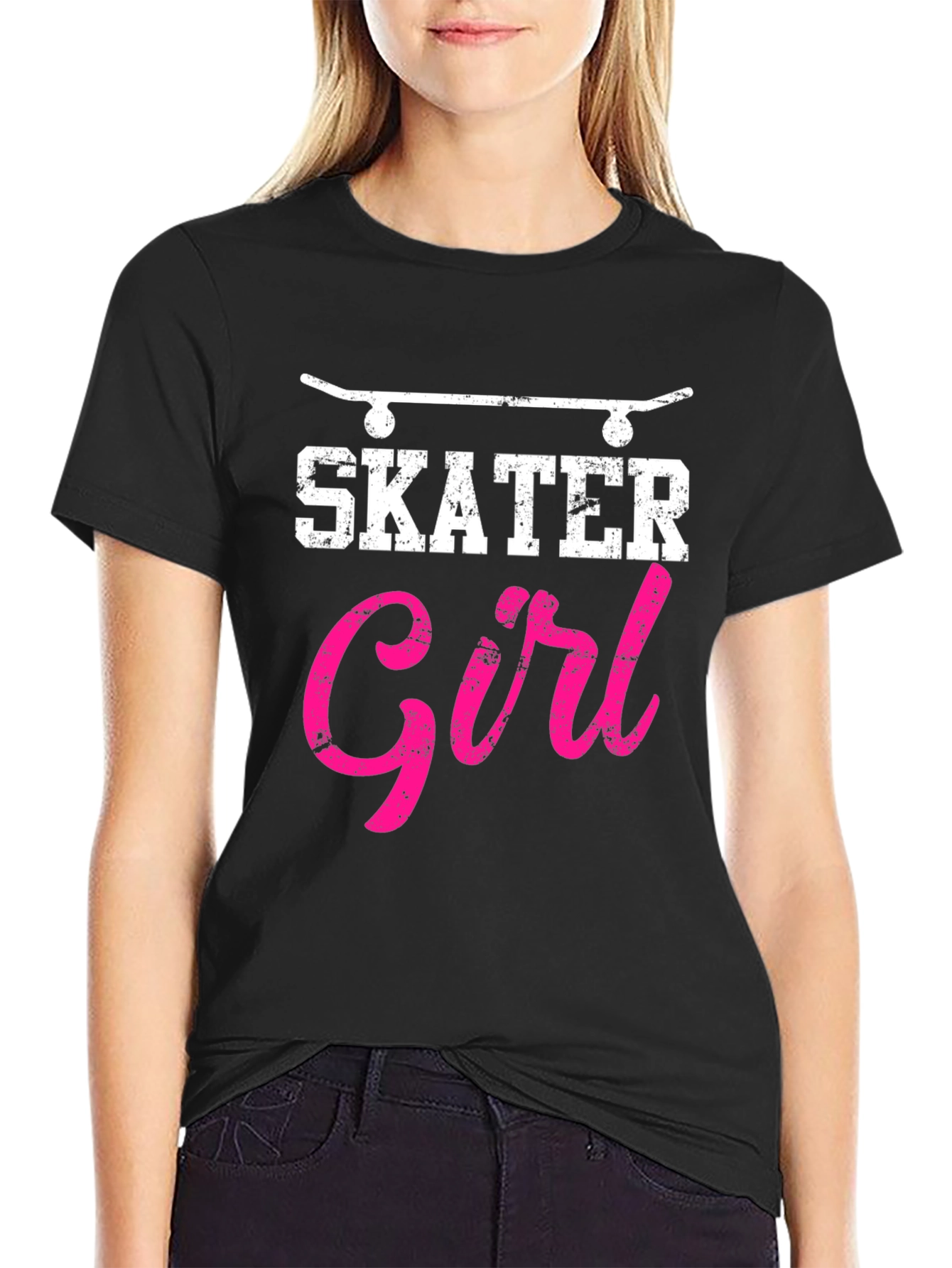 Skater Girl Graphic T-Shirt - Cool Skateboarding Tee