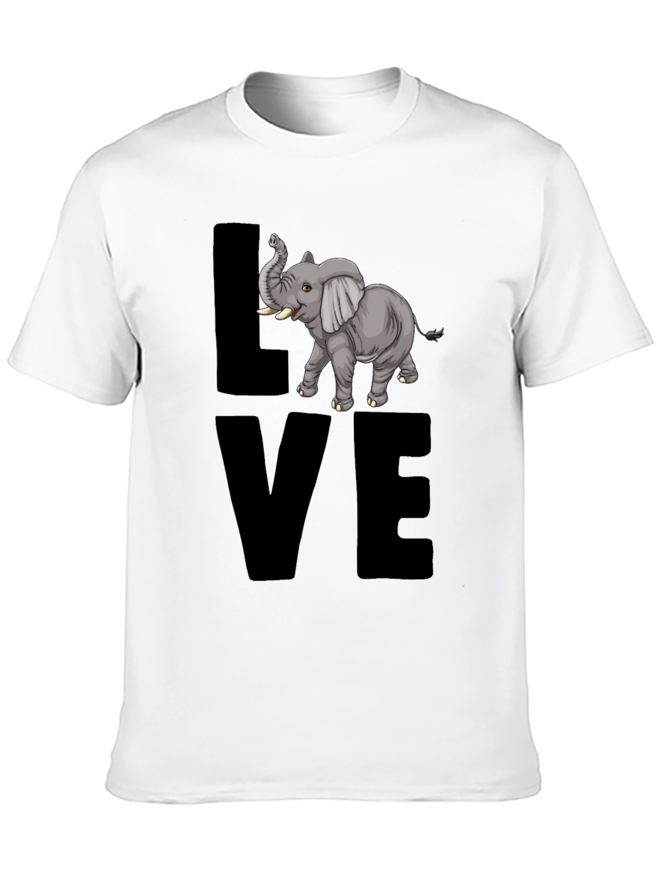 Elephant Love T-Shirt - Mens Black Graphic Tee
